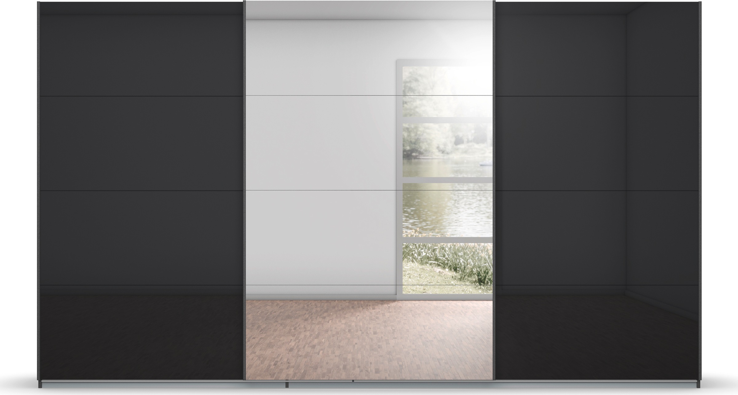 rauch Schwebetürenschrank »Koluna«, Glasfront mit Spiegel, inkl. 2 Innenschubladen sowie extra Böden