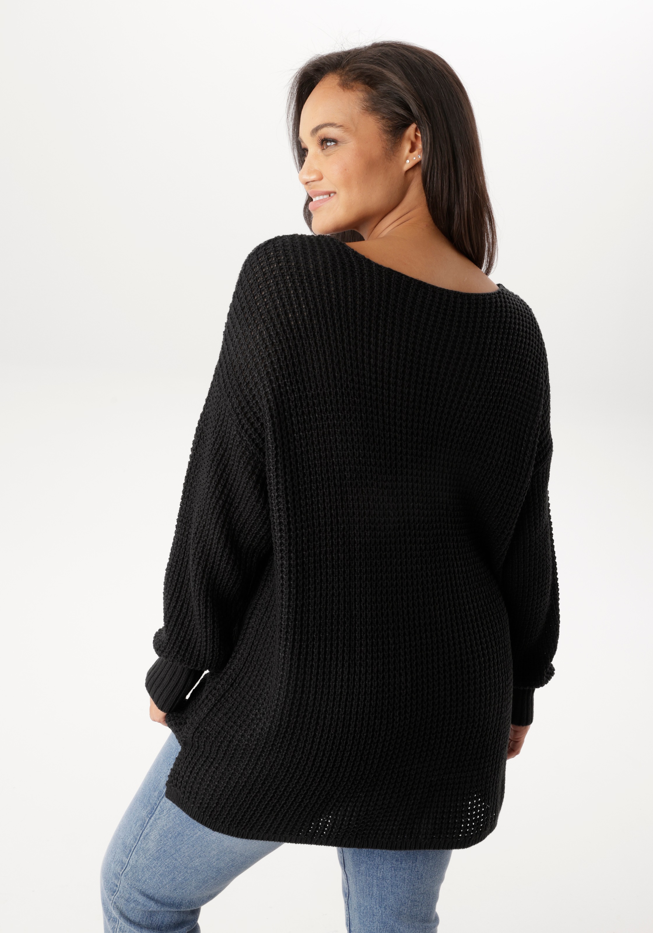 Aniston PLUS Strickpullover im dezenten Ajour-Strickmuster günstig online kaufen
