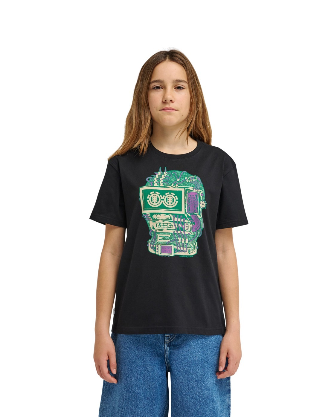 T-Shirt ELEMENT "Shine", Jungen, Gr. 8(125-130cm), flint schwarz, Obermaterial: 100% Walkfrottier;, Shirts T-Shirt