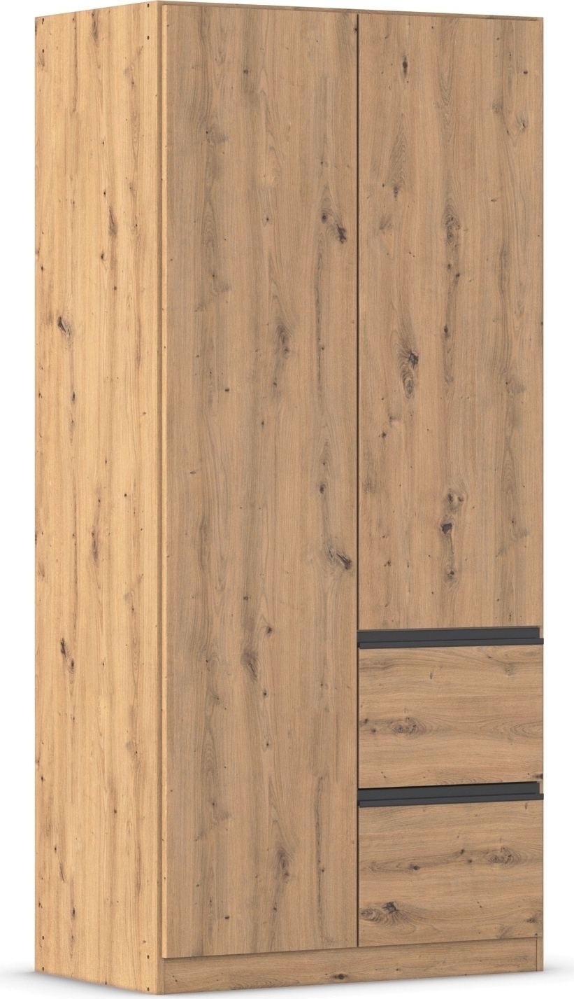 rauch "Kleiderschrank Schrank Garderobe Wäscheschrank COSTA Breite 91 cm" in 3 Ausstattungen BASIC/CLASSIC/PREMIUM, Breite 91 cm grifflose Front mit Push-to-Open Funktion MADE IN GERMANY