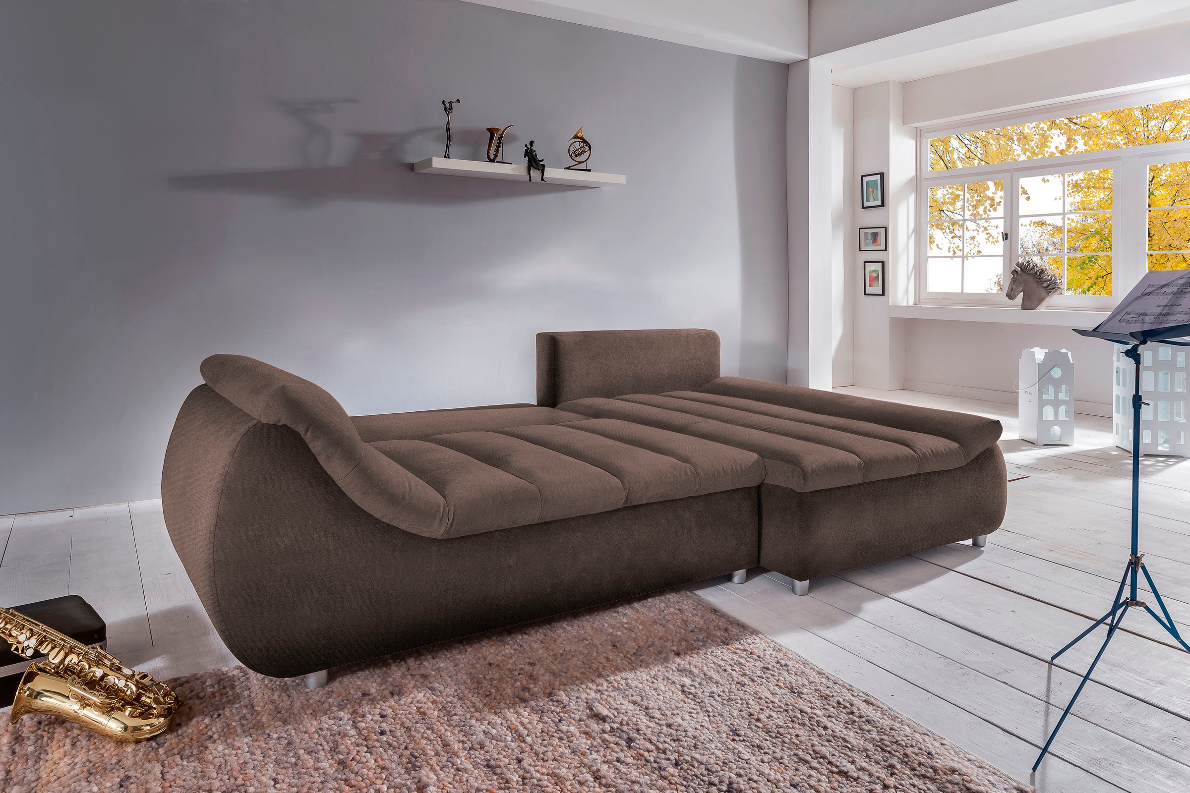 Home affaire Ecksofa "Imola, bequem, aktuelle Steppung im Sitz, L-Form, Bre günstig online kaufen