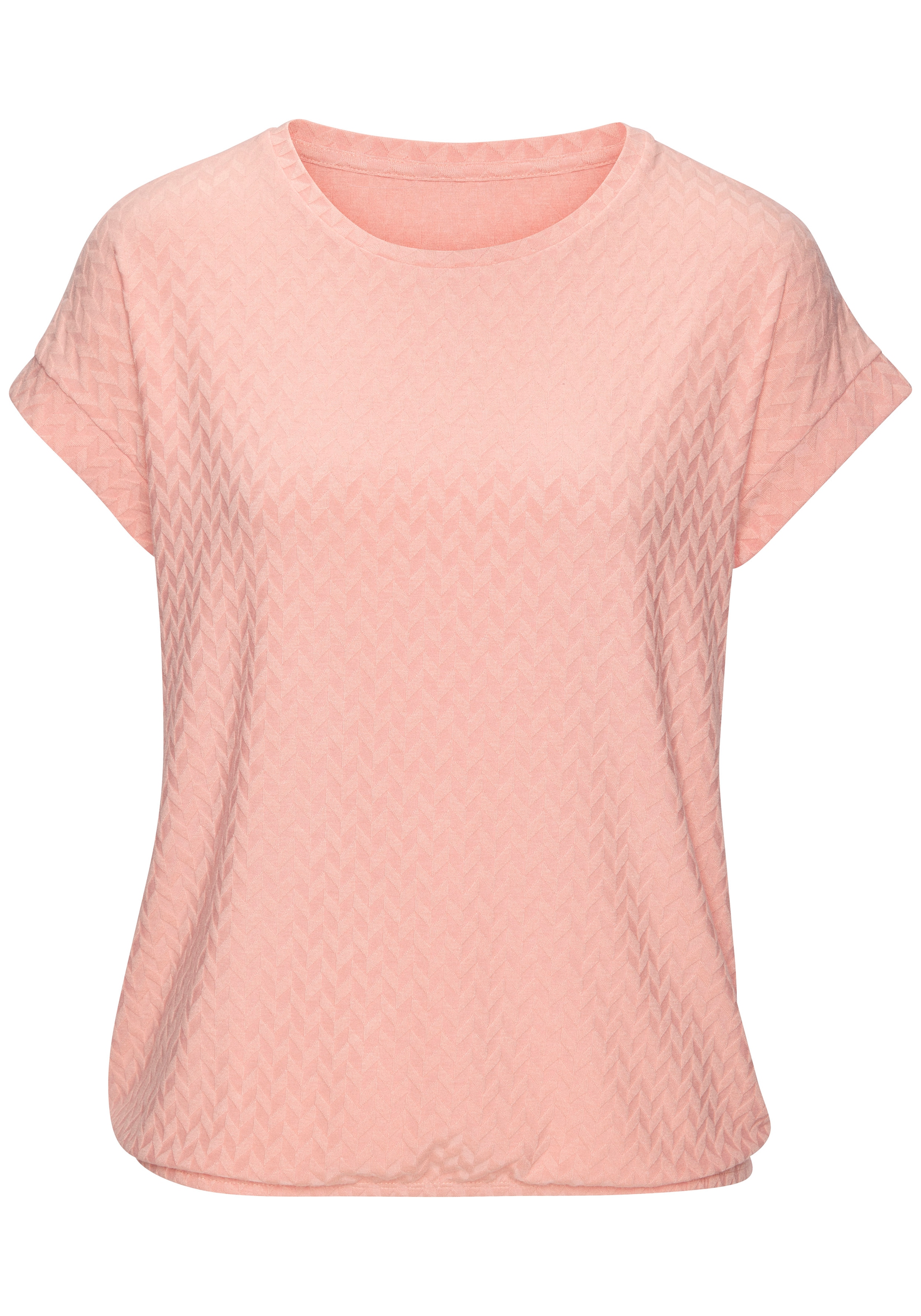 Vivance Kurzarmshirt »mit modischem Jacquard-Muster«, (Packung), mit schönem Jacqaurdmuster
