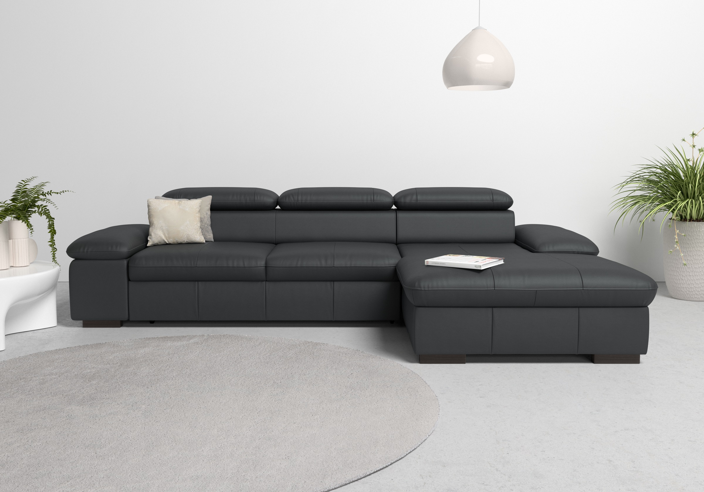 Home affaire Ecksofa »Alberto L-Form«, mit Kopfteilverstellung, wahlweise mit Bettfunktion