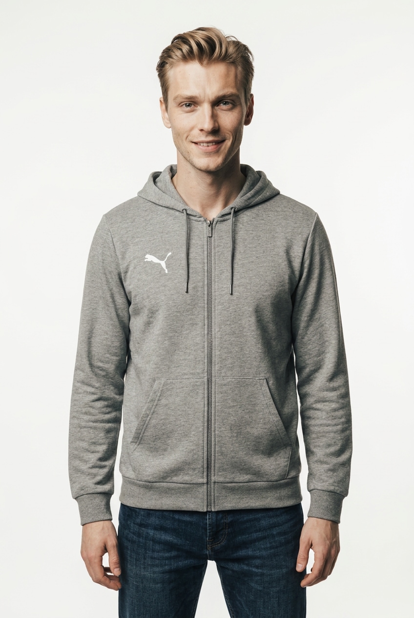 PUMA Kapuzensweatjacke "TEAMGOAL CASUALS HOODED JACKET" mit Kapuze, für Fußball und Freizeit, mit Reißverschluss