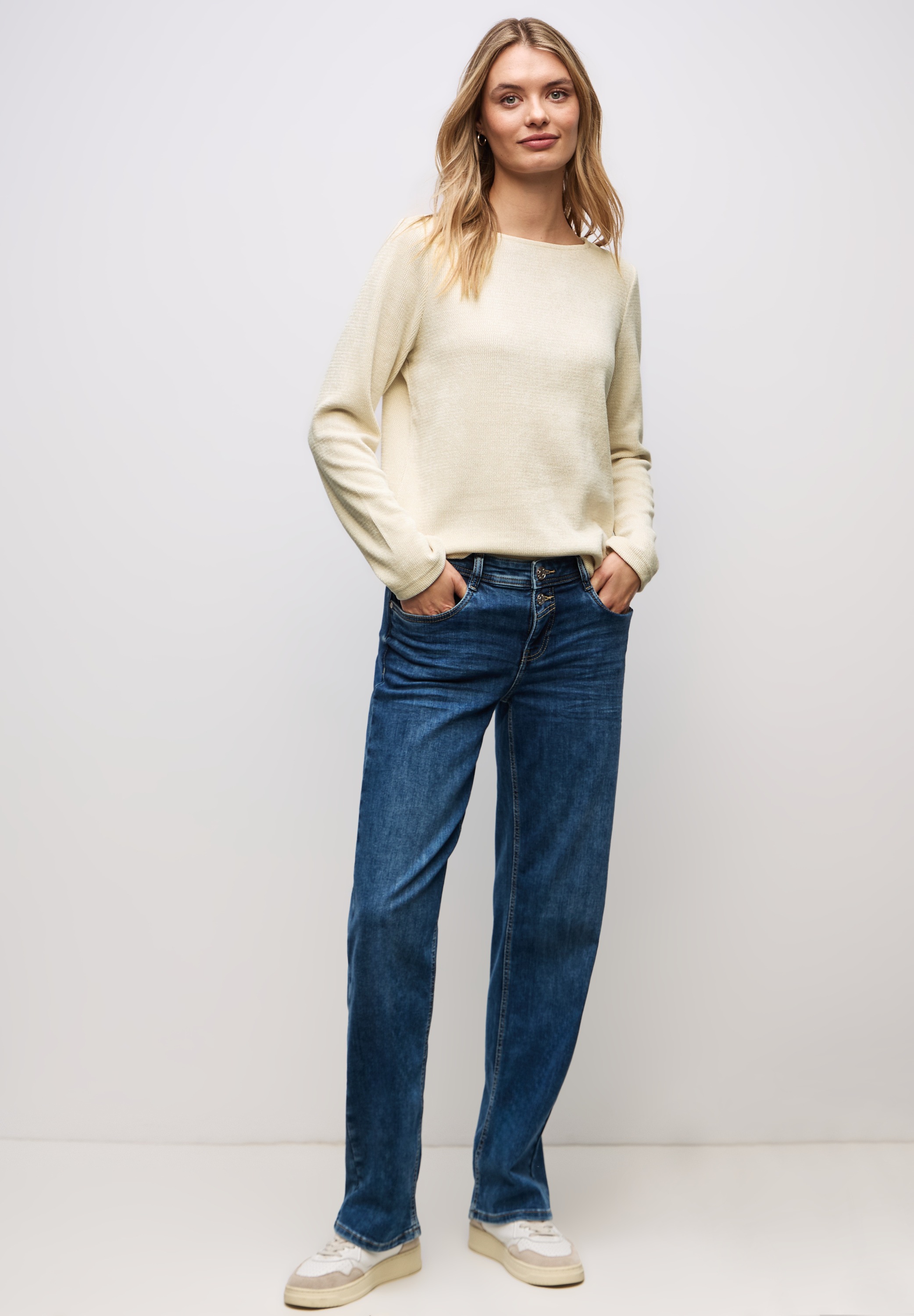 STREET ONE Langarmshirt mit U-Boot-Ausschnitt