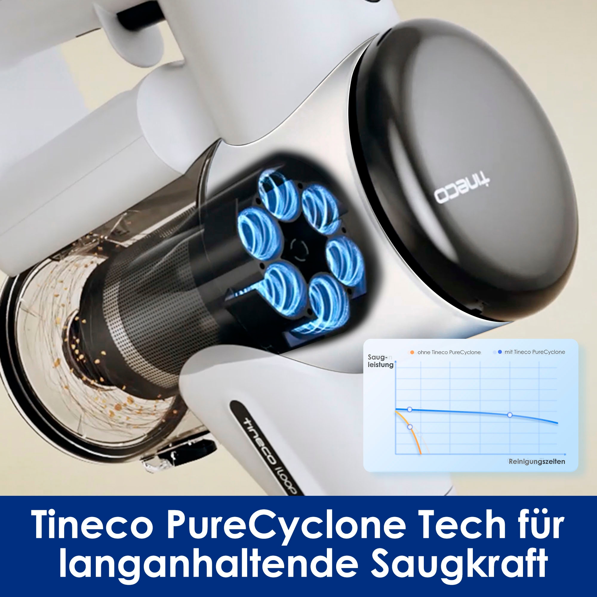 Tineco Akku-Stielstaubsauger »Pure One Air PET+«, autom. Anpassung der Saugleistung, Anti-Verhedderungsbürste Tierhaare