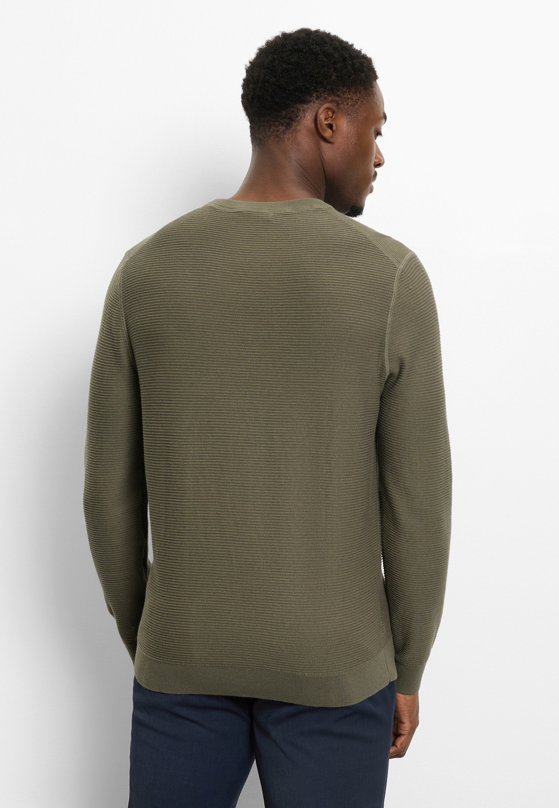 OLYMP Casual Knit Sweater Men Olive M 3