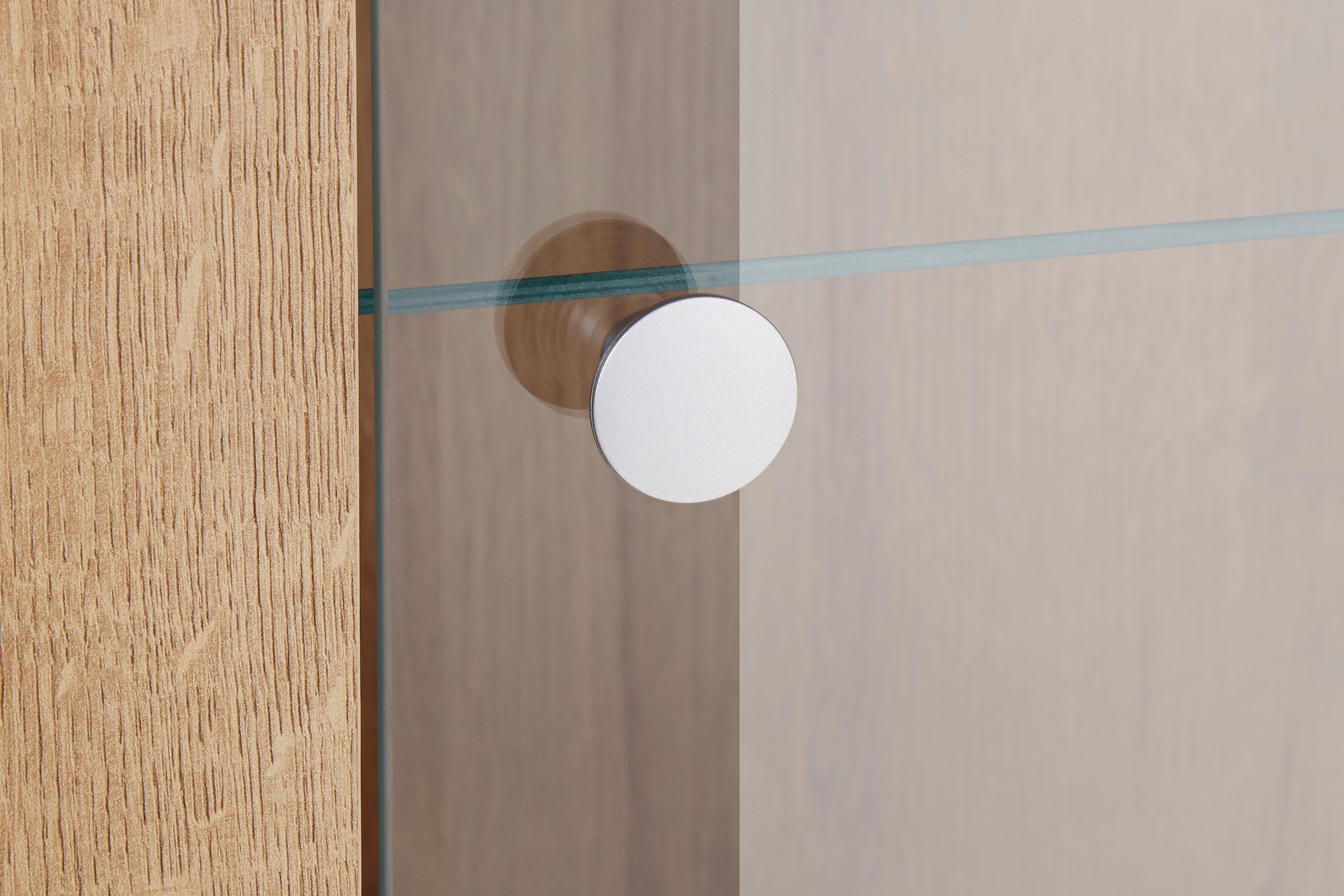 Home affaire Vitrine »Larona, zeitlose Glasvitirne, Hochschrank Höhe 145 cm«, Stauraumvitrine mit dekorativer Rahmenoptik