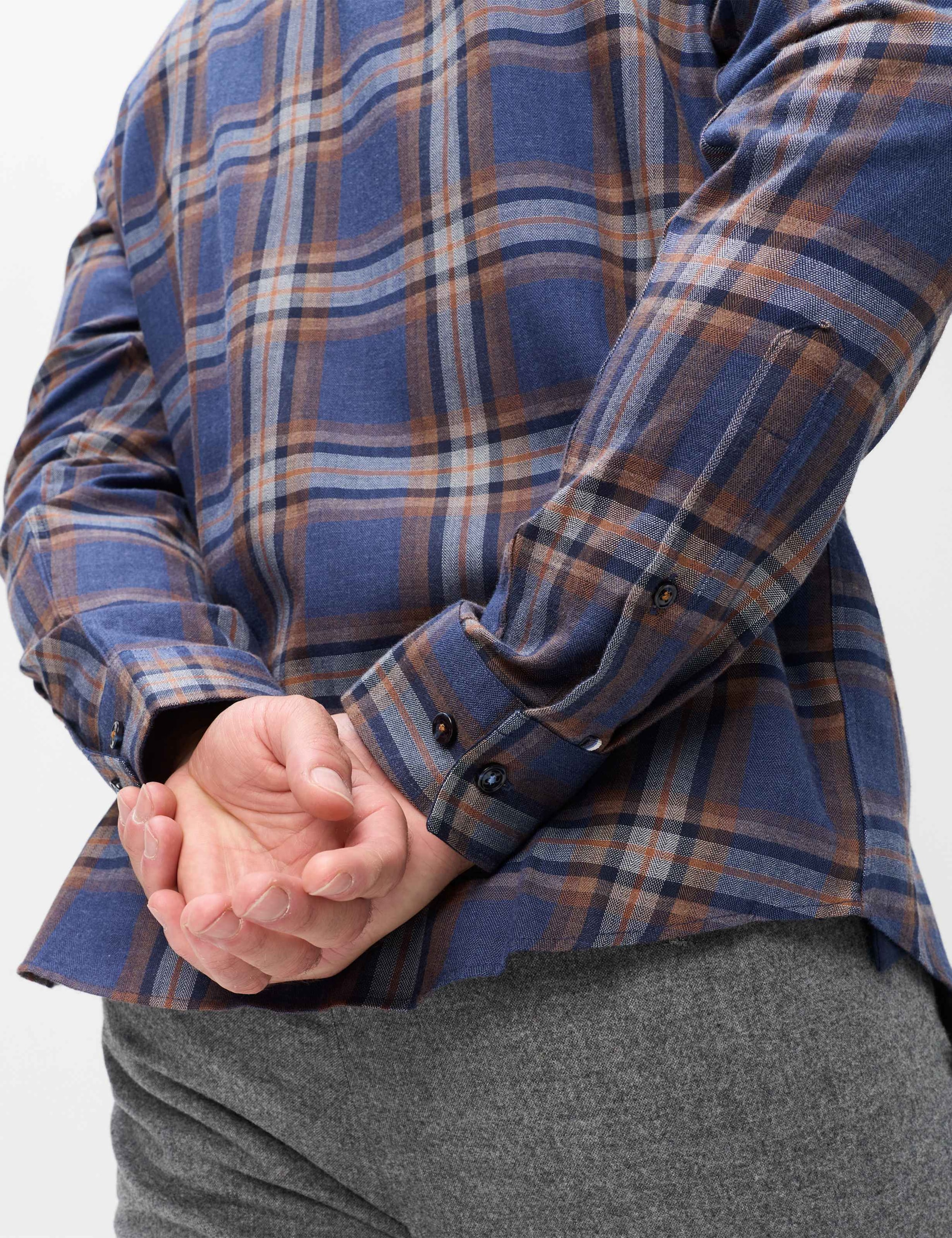 Brax Businesshemd »Style DANIEL« Flanell: Karohemd aus reiner Baumwolle