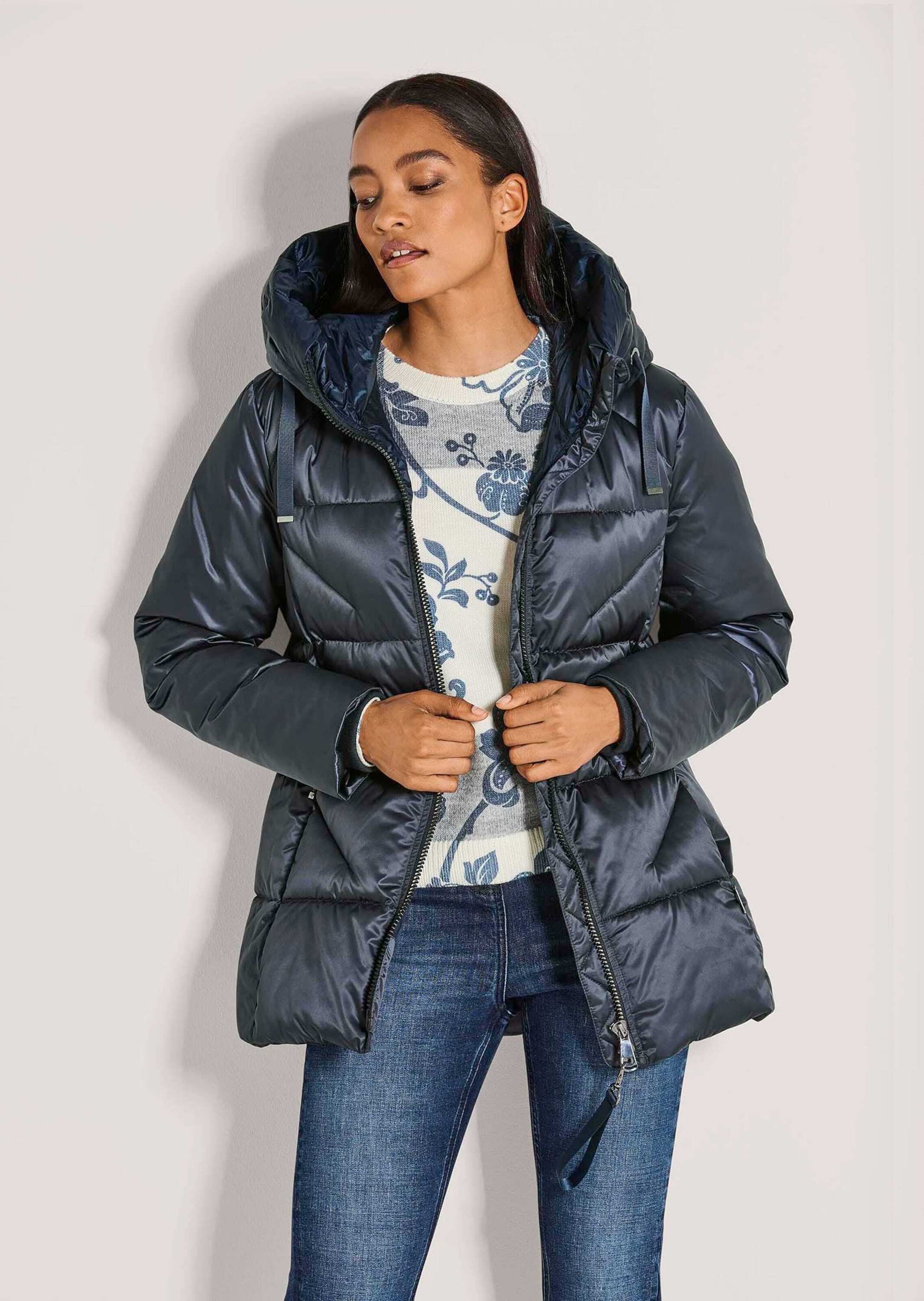 Thumbnail - MADELEINE Steppjacke "Steppmantel Wattierte Outdoor-Jacke mit Kapuze, Stepp" mit Kapuze