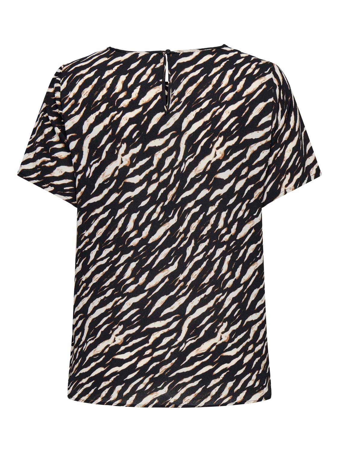 Thumbnail - ONLY CARMAKOMA Shirtbluse "CARVICA SS TOP WVN NOOS" Materialmix, regular fit