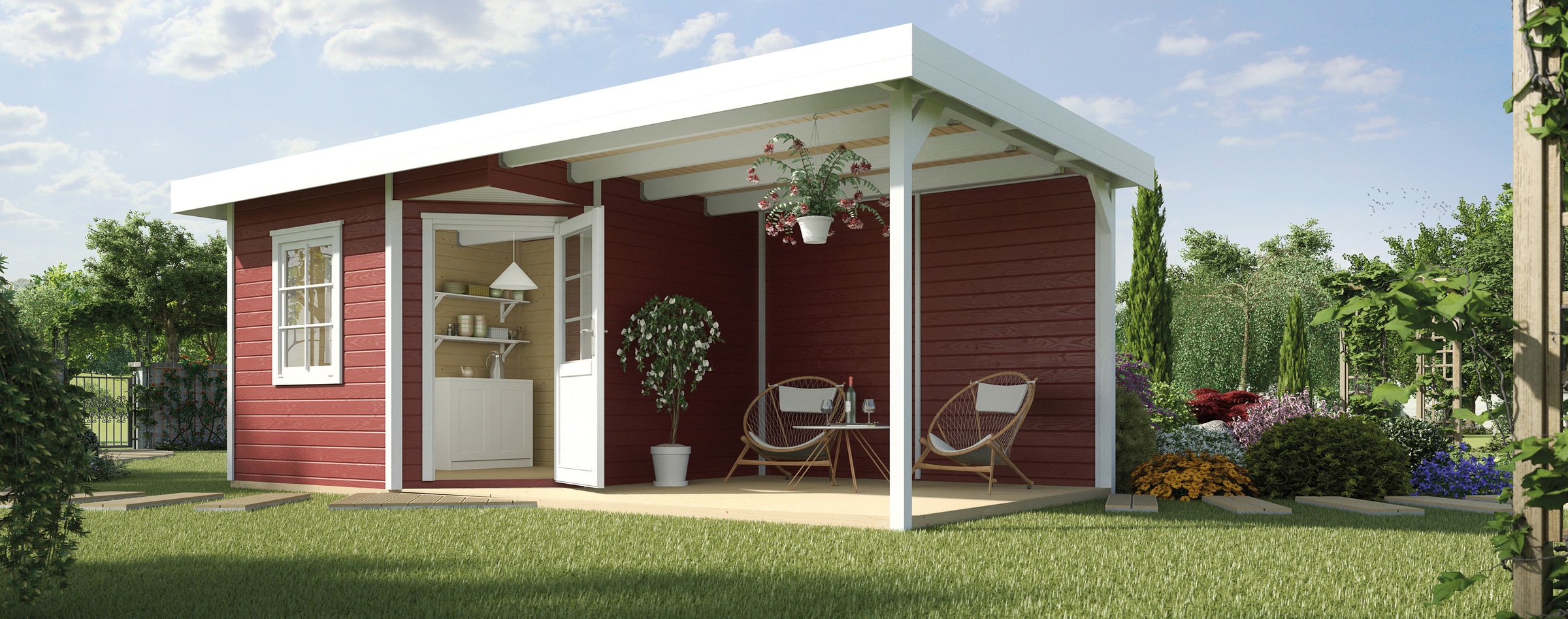 weka Gartenhaus »Designhaus 213B Gr.1«, (Set)