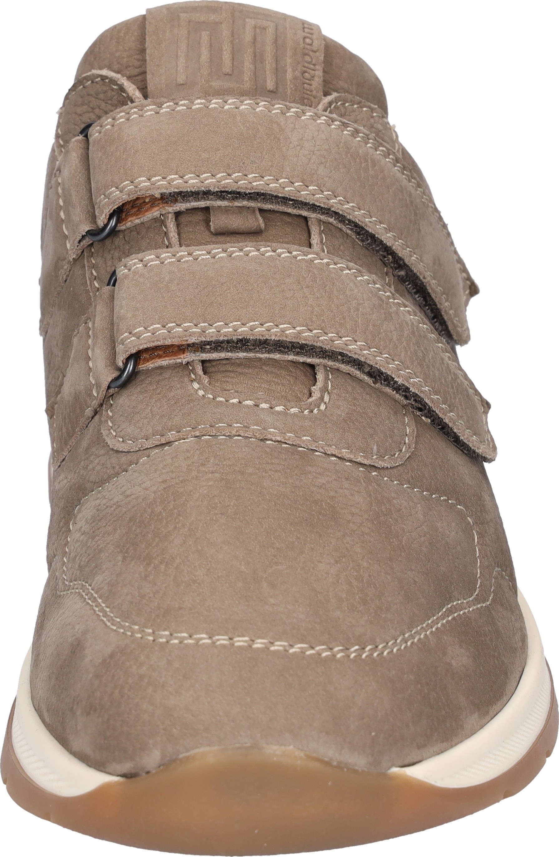 Klettschuh WALDLÄUFER "KILIAN", Herren, Gr. 7,5 (41), beige, Nubukleder, unifarben, Schuhe Klettschuh, Komfortschuh, Bequemschuh mit Luftkammern-Laufsohle, K-Weite 3