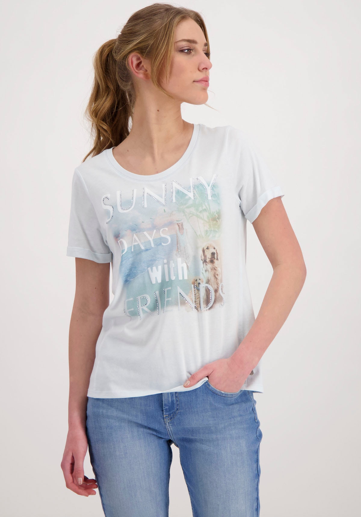 Monari Rundhalsshirt, mit Frontprint für bestellen | BAUR