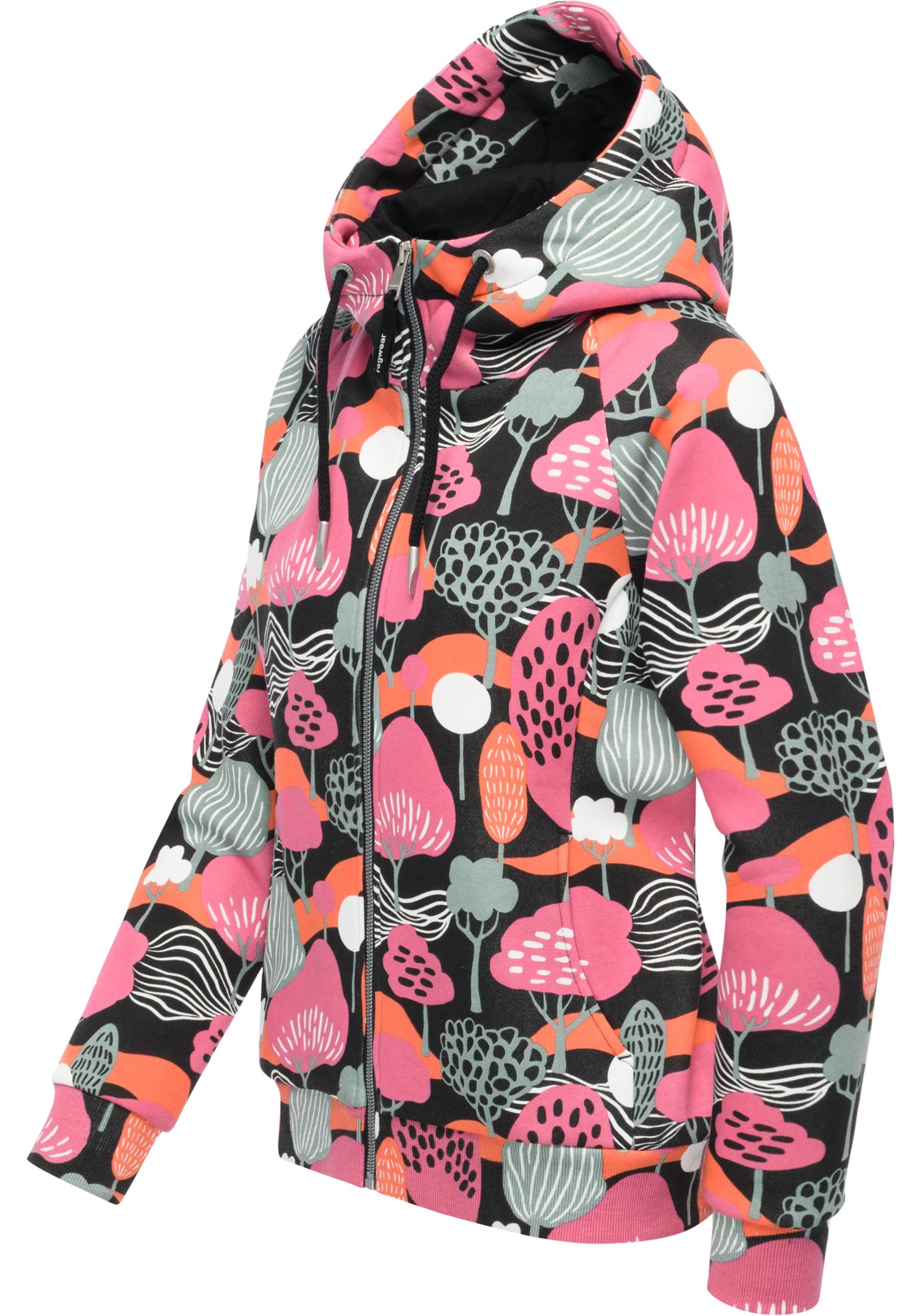 Ragwear Sweatjacke "Fllawia Print" modische Damen Zip-Jacke mit Allover-Pri günstig online kaufen