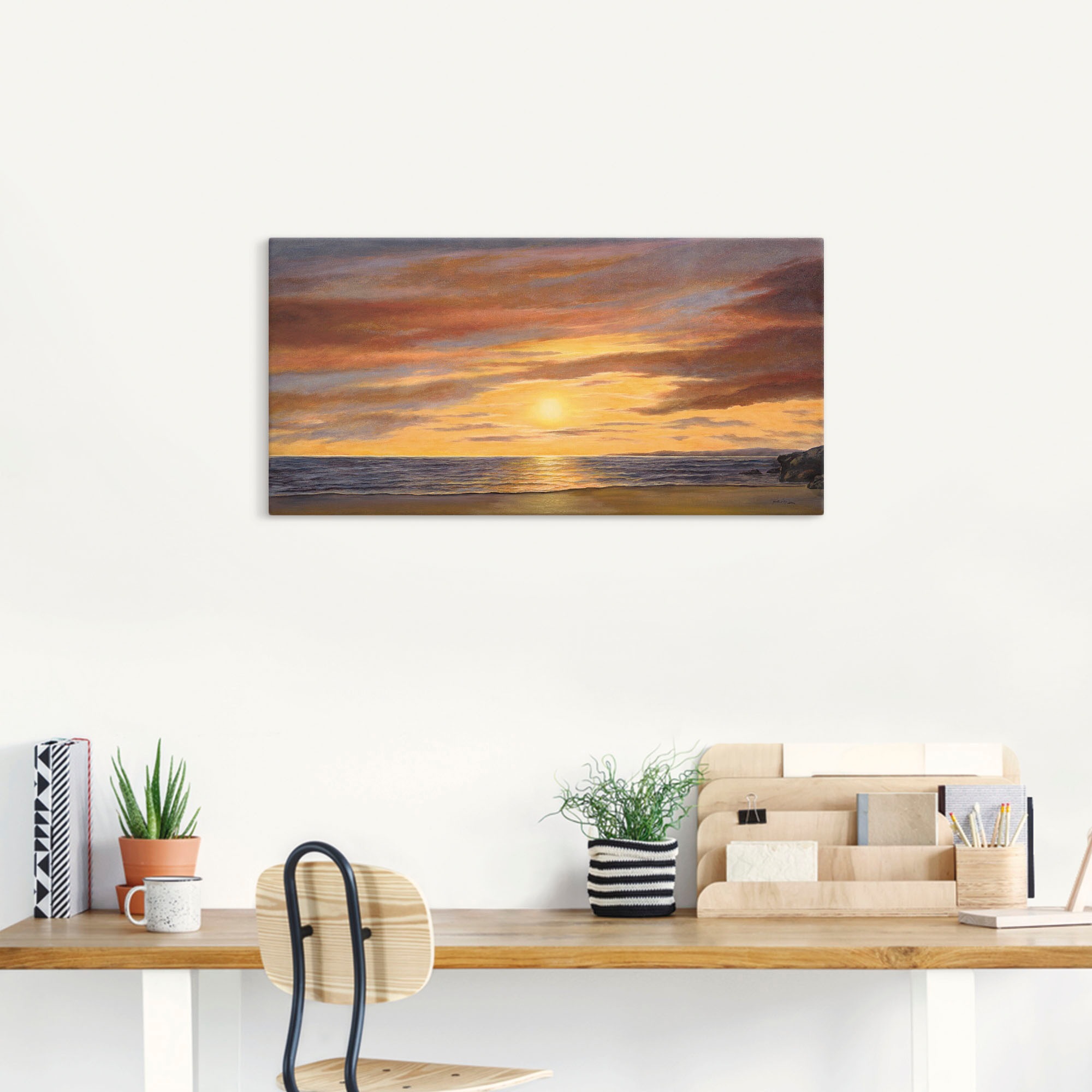 Artland Wandbild »Sonne am Strand«, Strand, (1 St.), als Alubild, Outdoorbild, Leinwandbild, Poster, Wandaufkleber
