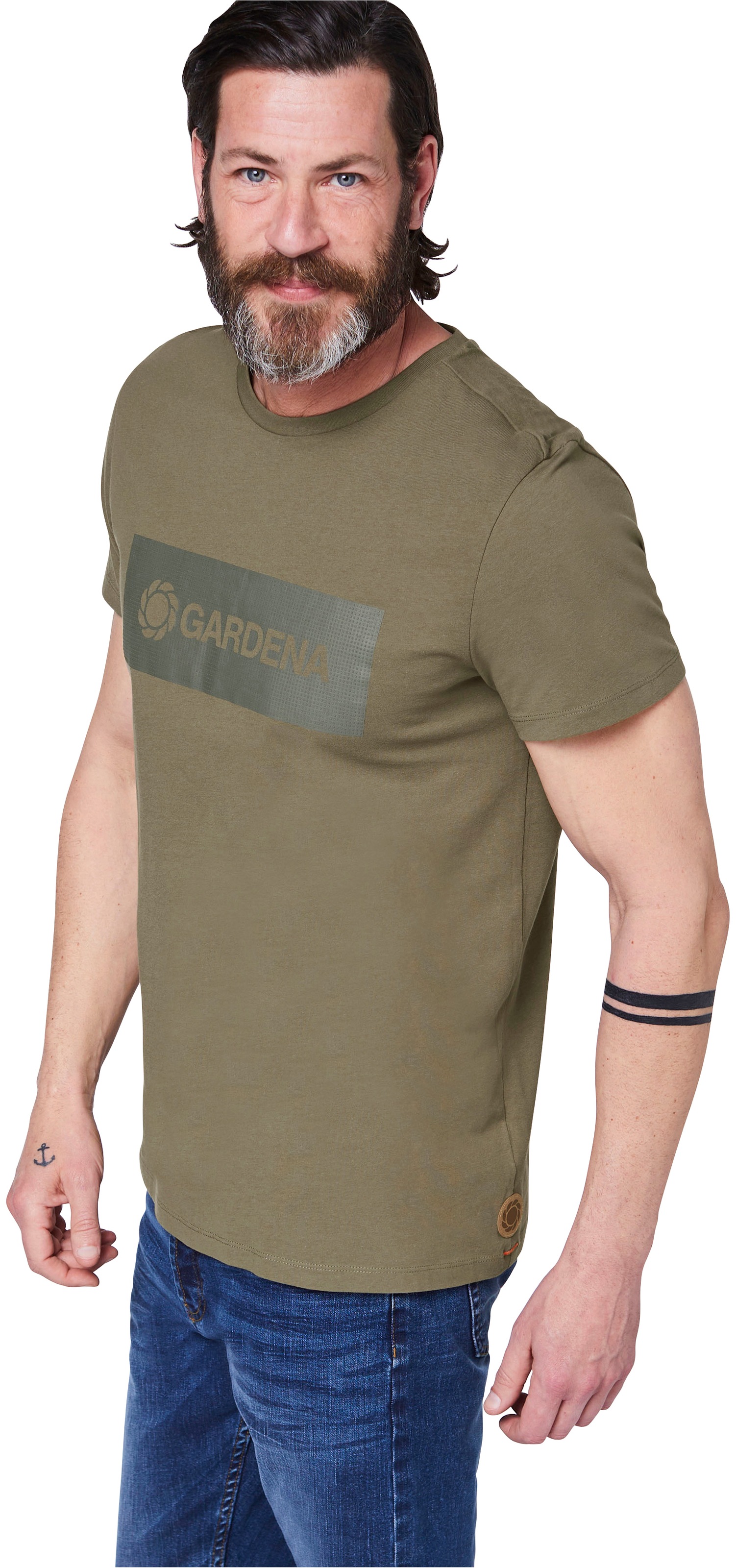 »Dusty ▷ kaufen | Gardena-Logodruck T-Shirt mit GARDENA BAUR Olive«,