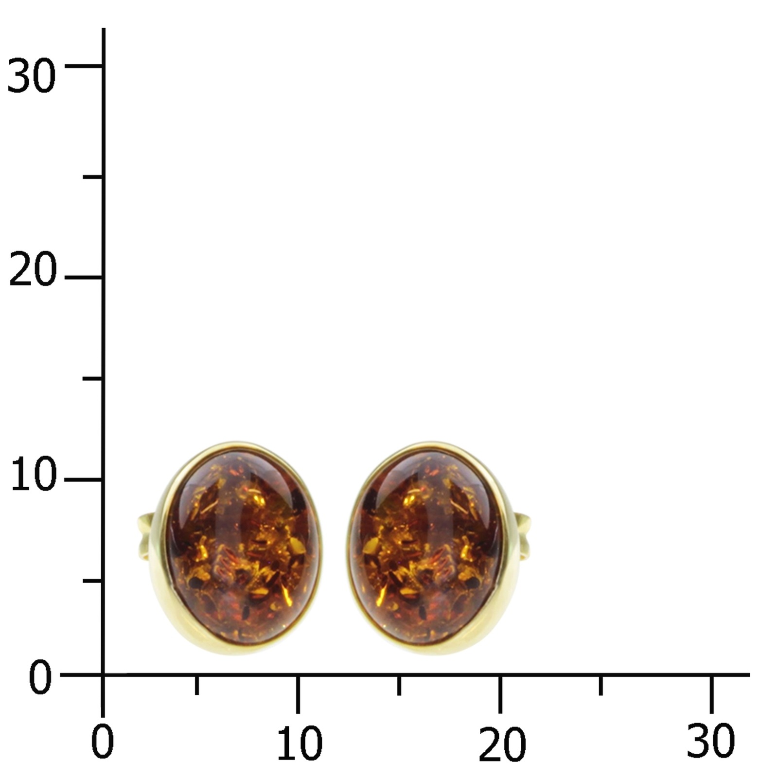 OSTSEE-SCHMUCK Paar Ohrstecker »- Classic 10 x 8 mm - Gold 333/000 - Bernstein«