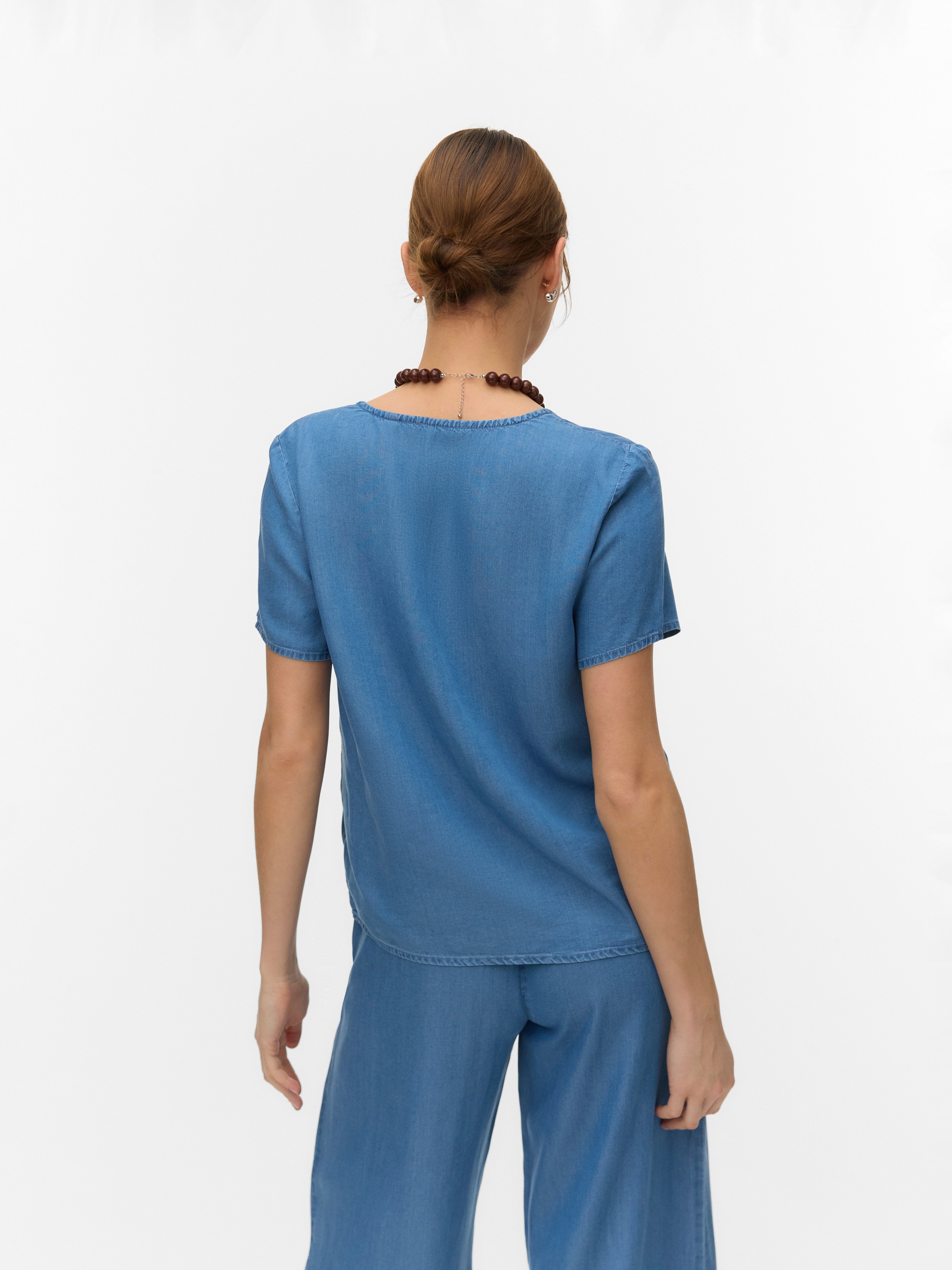 Vero Moda V-Shirt "VMBREE SS V-NECK TENCEL TOP" Viskose, regular fit günstig online kaufen