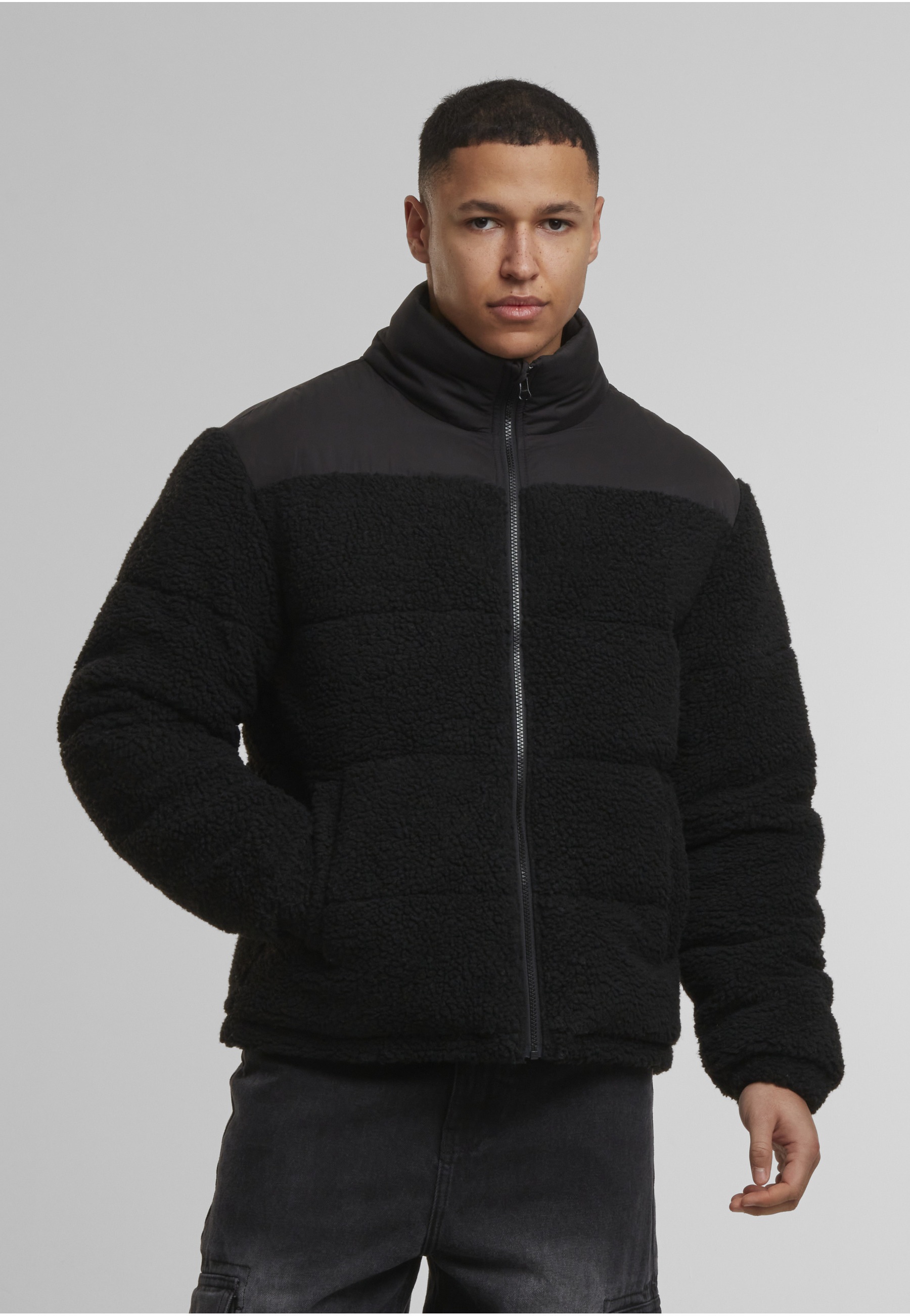URBAN CLASSICS Winterjacke »Urban Classics Teddy Puffer Jacket« 1 Stk. tlg. ohne Kapuze