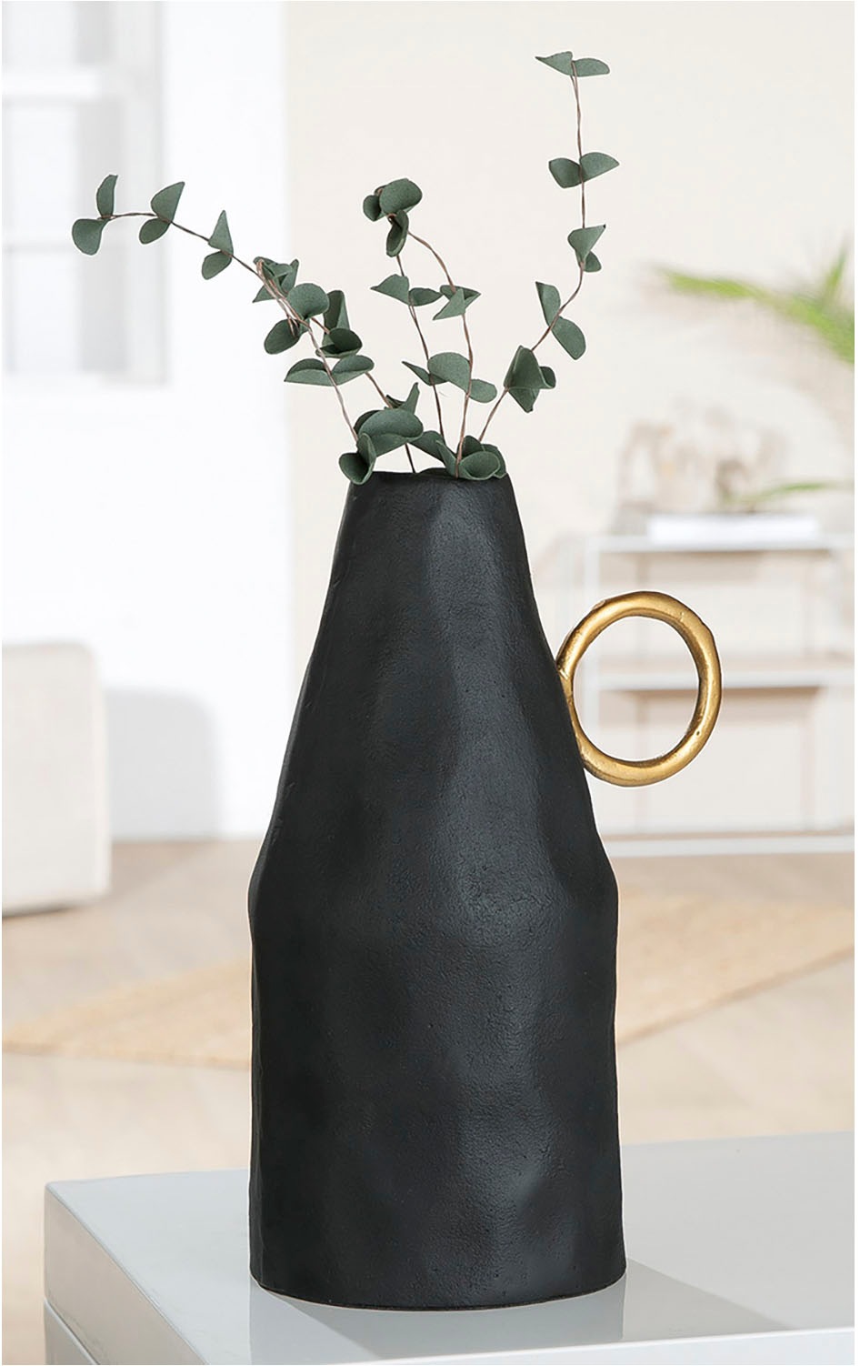 GILDE Tischvase "Vase Dora, schwarz H.31 cm", (1 St.) günstig online kaufen