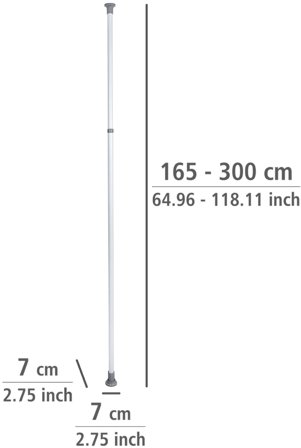 WENKO Teleskopregal »Modell Herkules«, ausziehbare Hauptstange 165-300 cm, passend zur WENKO Herkules-Serie