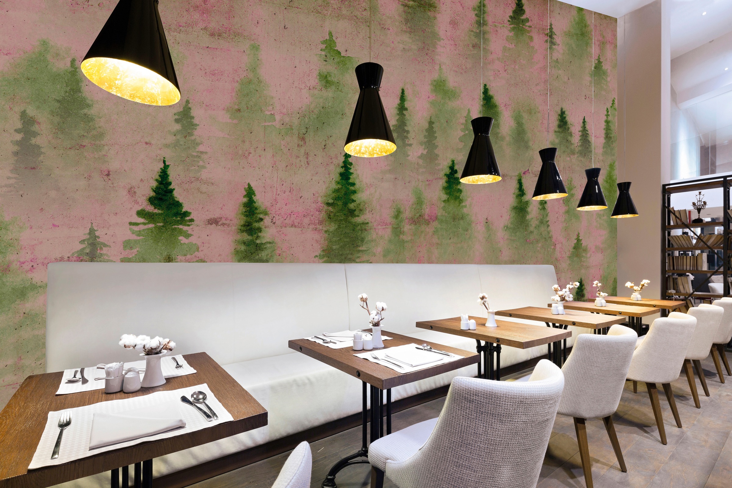 Architects Paper Fototapete »Atelier 47 Coniferous Artwork 1«, Wald, Vlies, Wand, Schräge, Decke