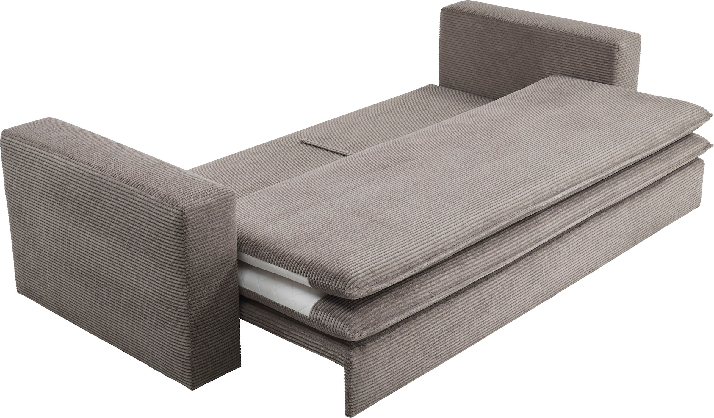 Places of Style Sitzgruppe »PIAGGE«, (2 tlg.), 3-Sitzer-Sofa mit Bettfunktion und Loveseat-Hocker im Set