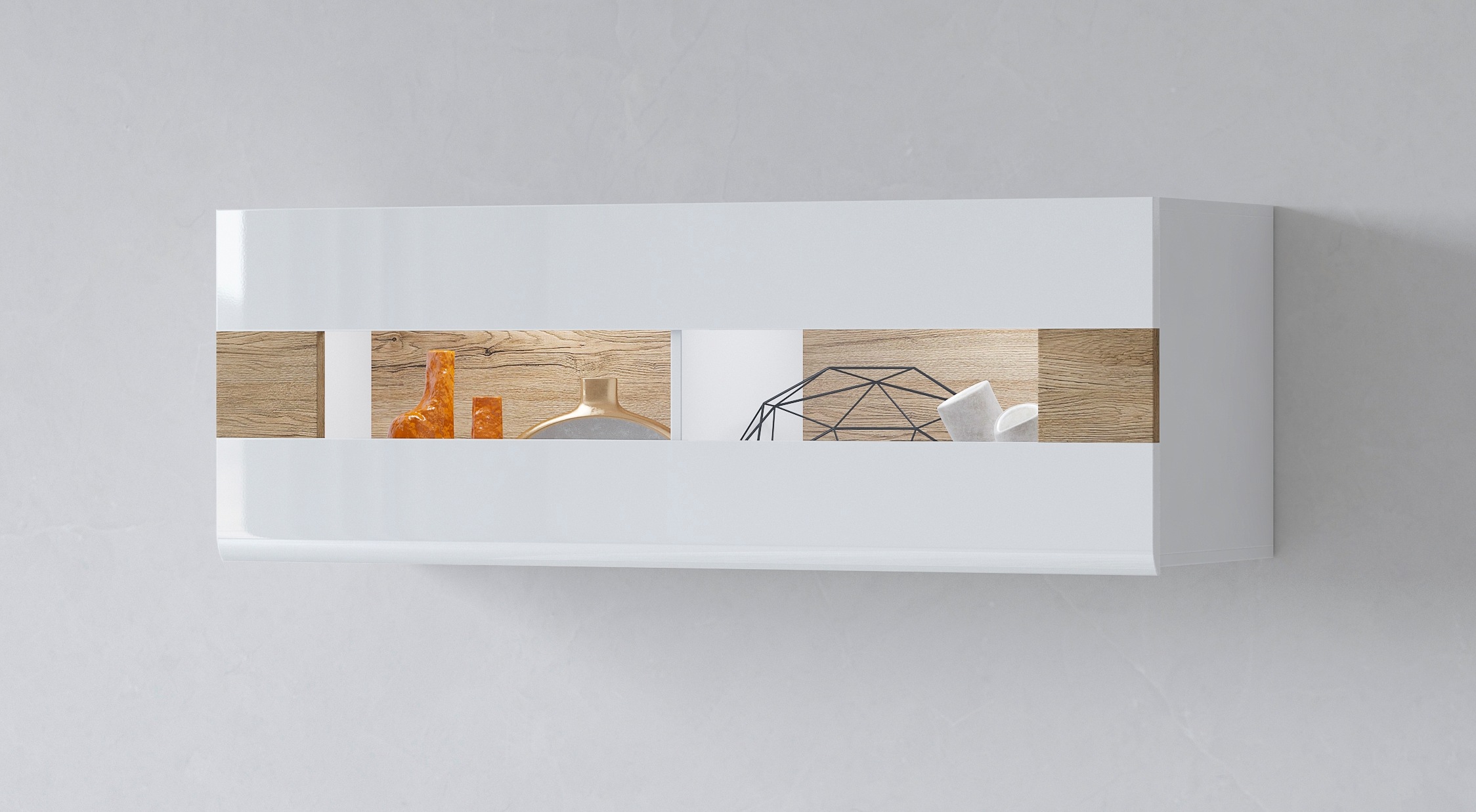 OTTO home Hängevitrine "Toledo,Breite 131 cm trendige Glasvitrine mit dekor günstig online kaufen