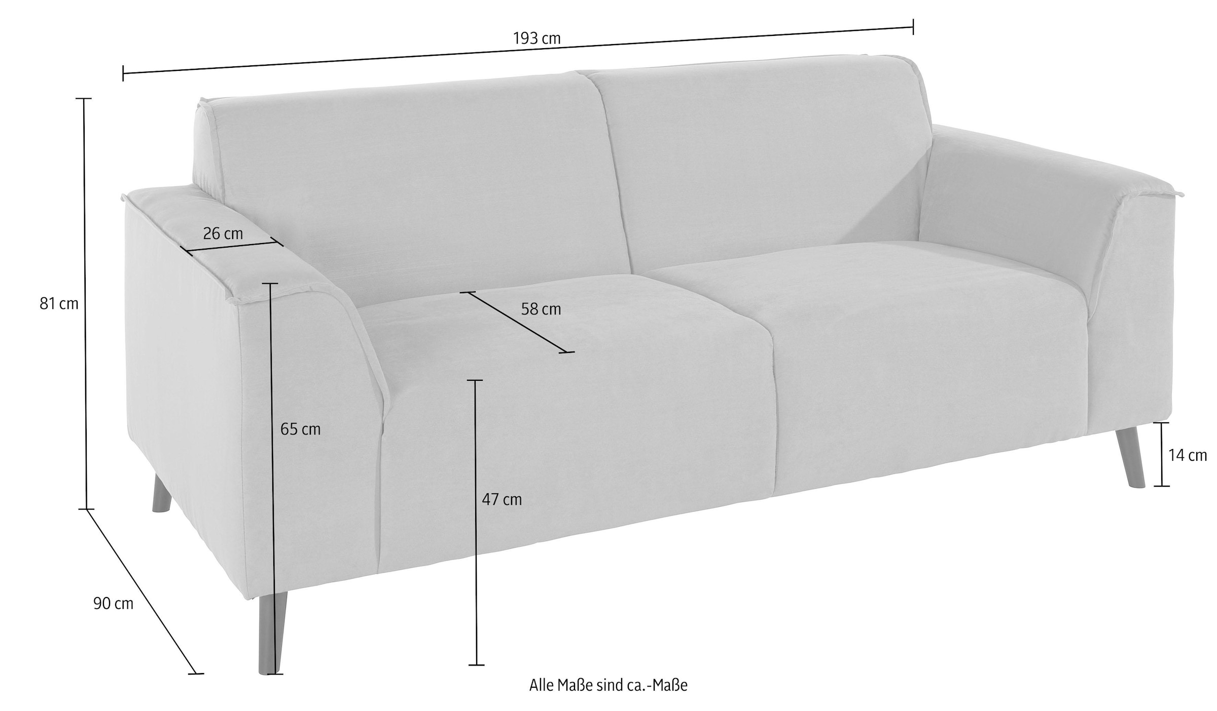 DOMO collection 2,5-Sitzer »Amora inklusive komfortablen Federkern für mehr Sitzkomfort«, zeitlos und bequem