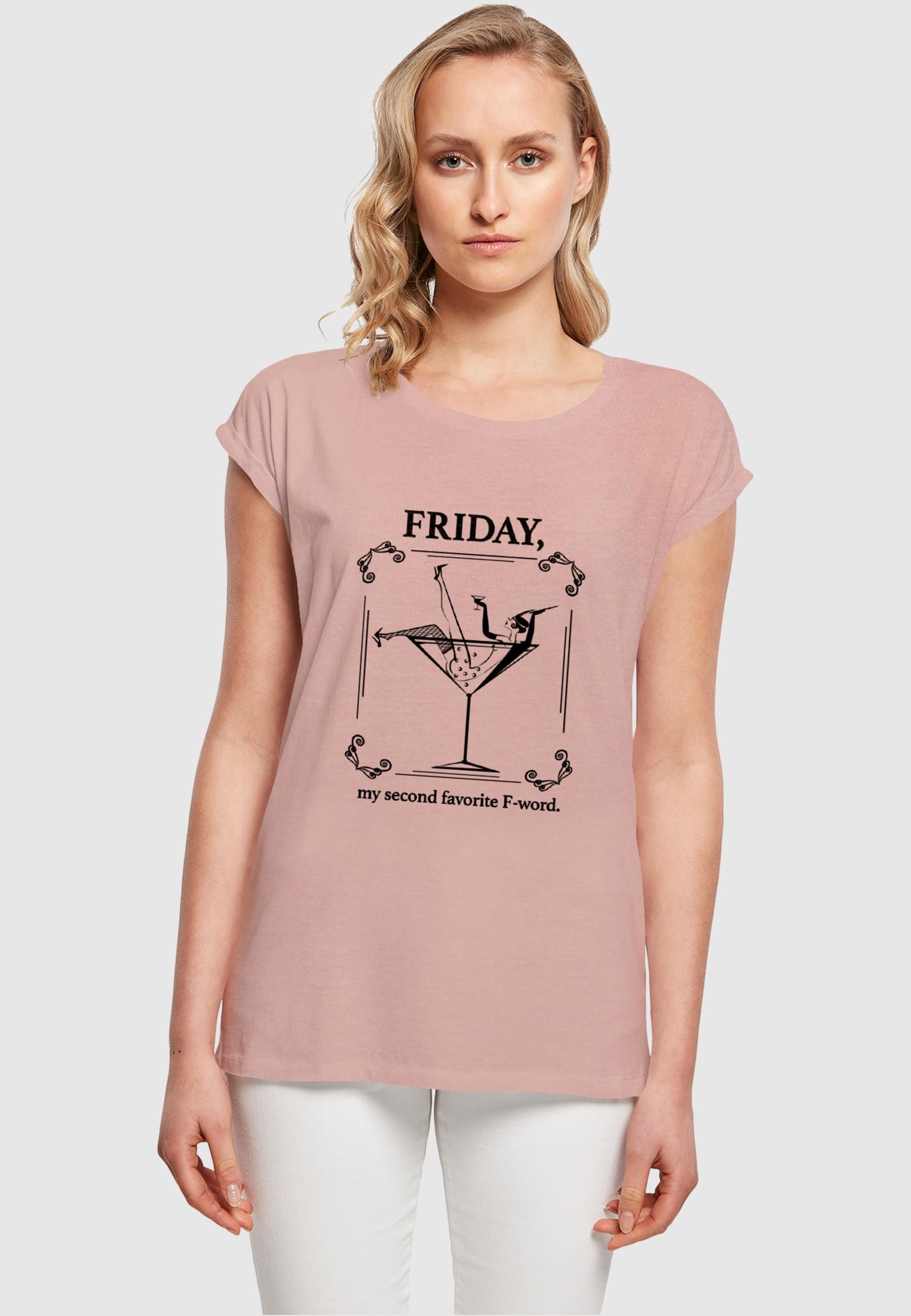 MisterTee T-Shirt »MisterTee Damen Ladies F-Word Extended Shoulder Tee«, (1 tlg.)