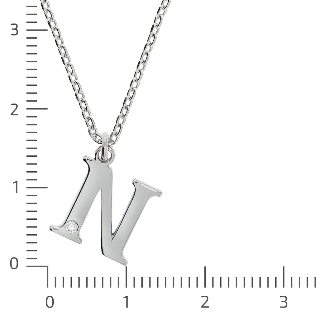 Diamonds by Ellen K. Kette mit Anhänger »925/- Sterling Silber Diamant 0,008ct. Buchstabe N«