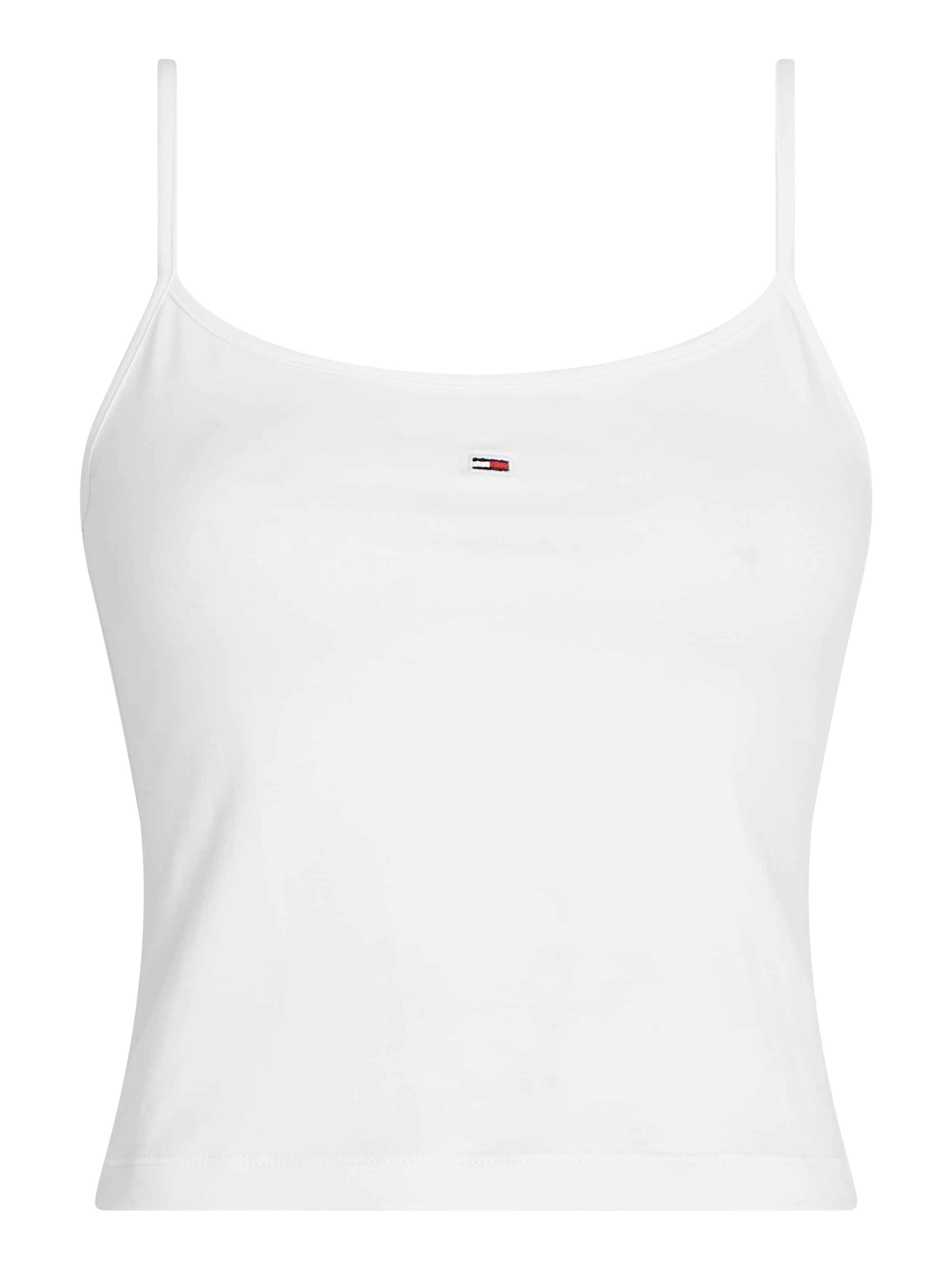 Tommy Jeans Spaghettitop »Crop Essential Strap Tank Top, kurz«, mit verstellbaren Spaghettiträgern Marken Logo