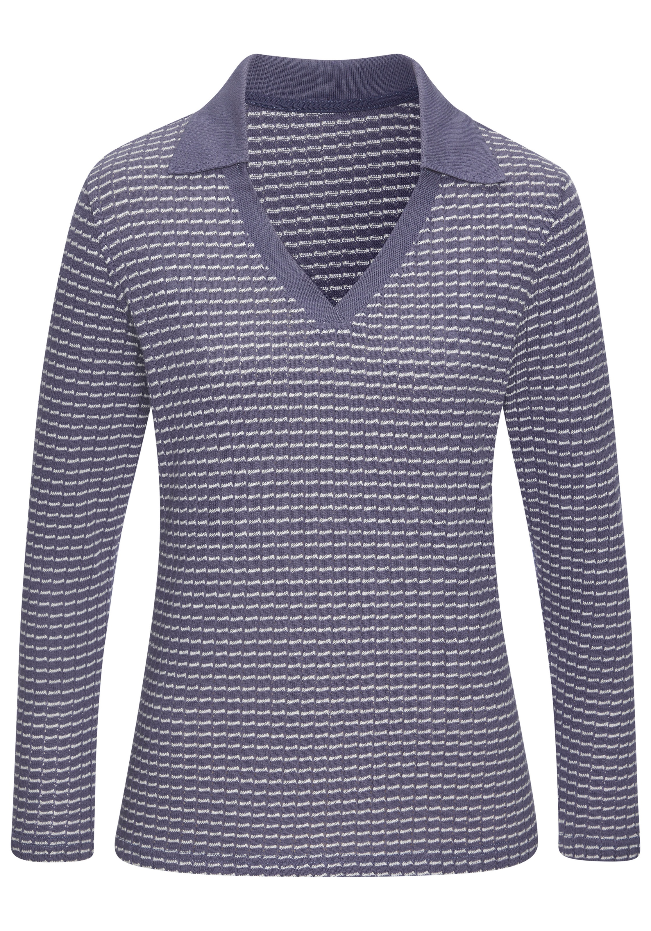 Vivance Langarm-Poloshirt "aus strukturierter Strickqualität", schöne Stric günstig online kaufen