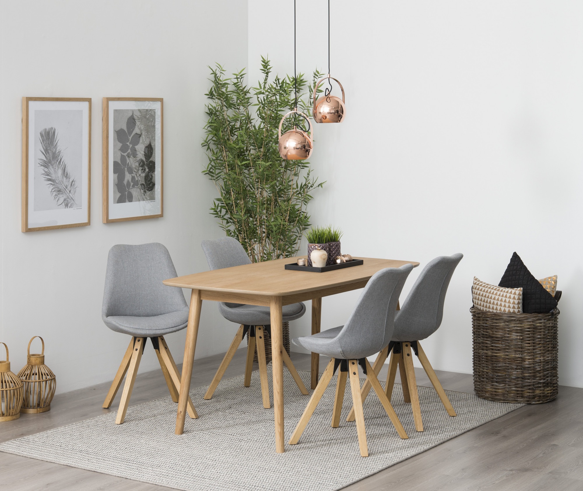ACTONA GROUP Esszimmerstuhl »Dian« (Set) 2 Stk.Organisch geformter Sitz mit Kissen. Beine aus Massivholz Gummibaum