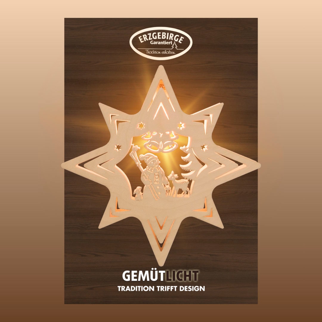 Weigla Dekostern "Schneemann, beleuchtetes Fensterbild, NATUR, Made in Germ günstig online kaufen