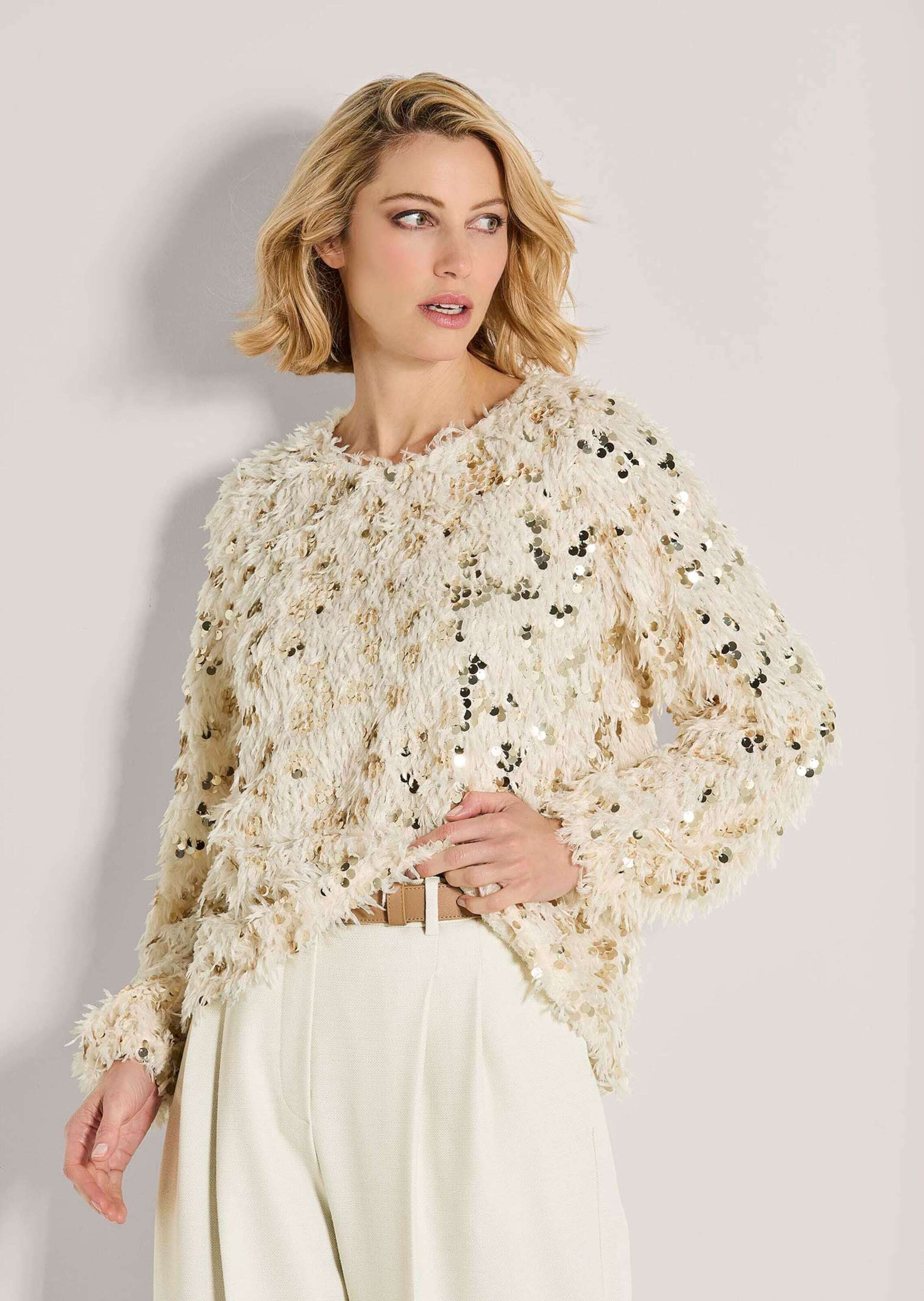 Thumbnail - MADELEINE Langarmshirt "Sweatshirt Glitzersweatshirt mit Federn"