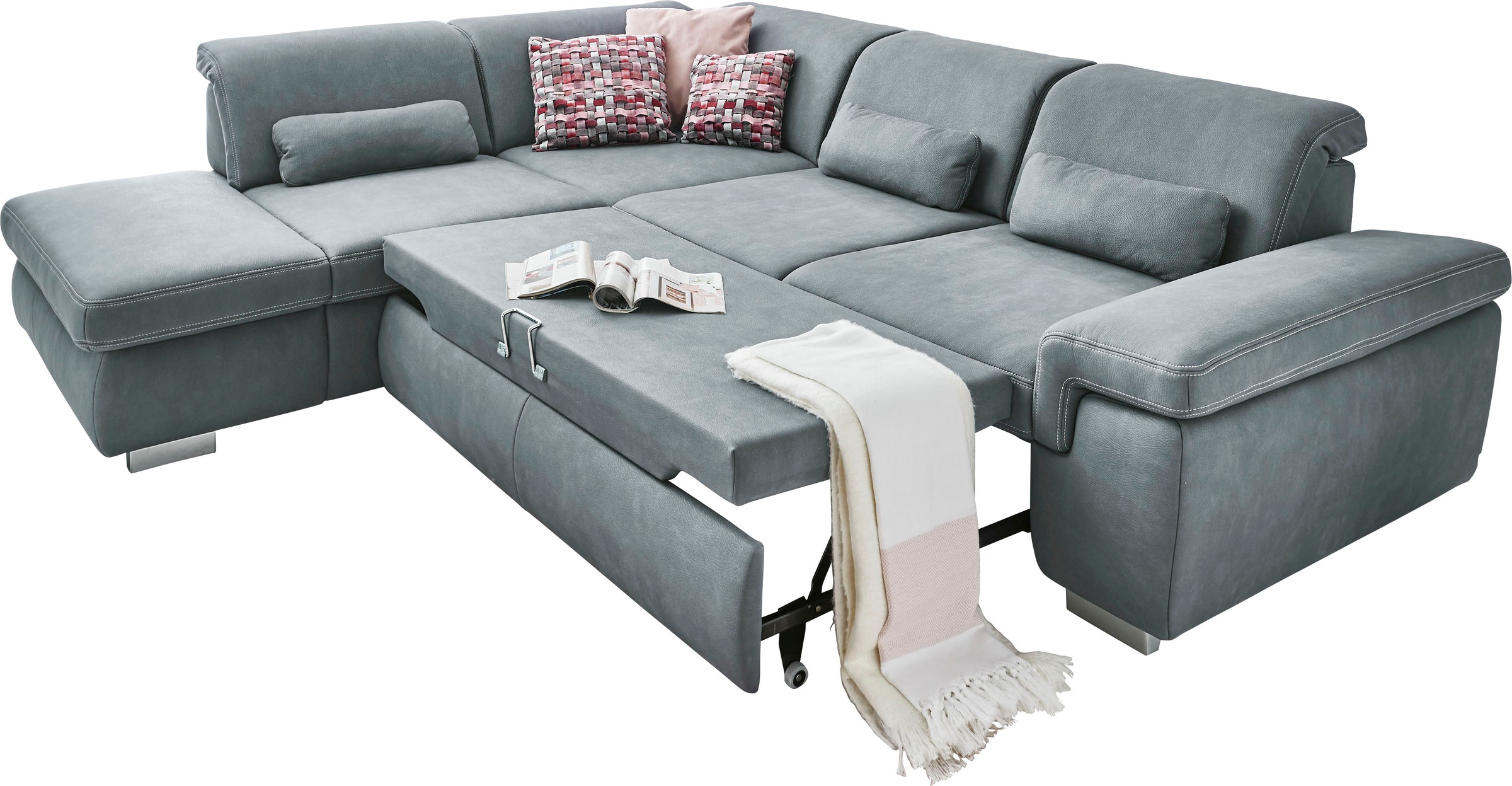 Die PlanBar Ecksofa »MP-IN17041 L-Form«, Sitztiefenverstellung, optional mit Kopfteilverstellung & Bettfunktion