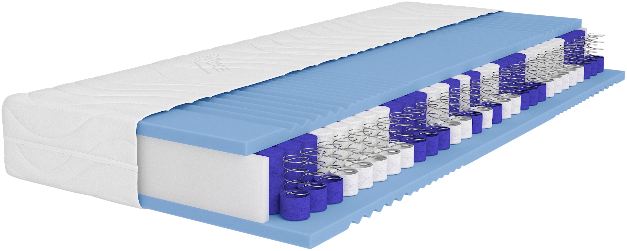 Taschenfederkernmatratze ÄLGDRÖM, B:80cm H:22cm L:200cm, weiß, Bezug: 60% Polyester, 40% Lyocell (TENCEL ). Steppfüllung: 100% Polyester, Matratzen,