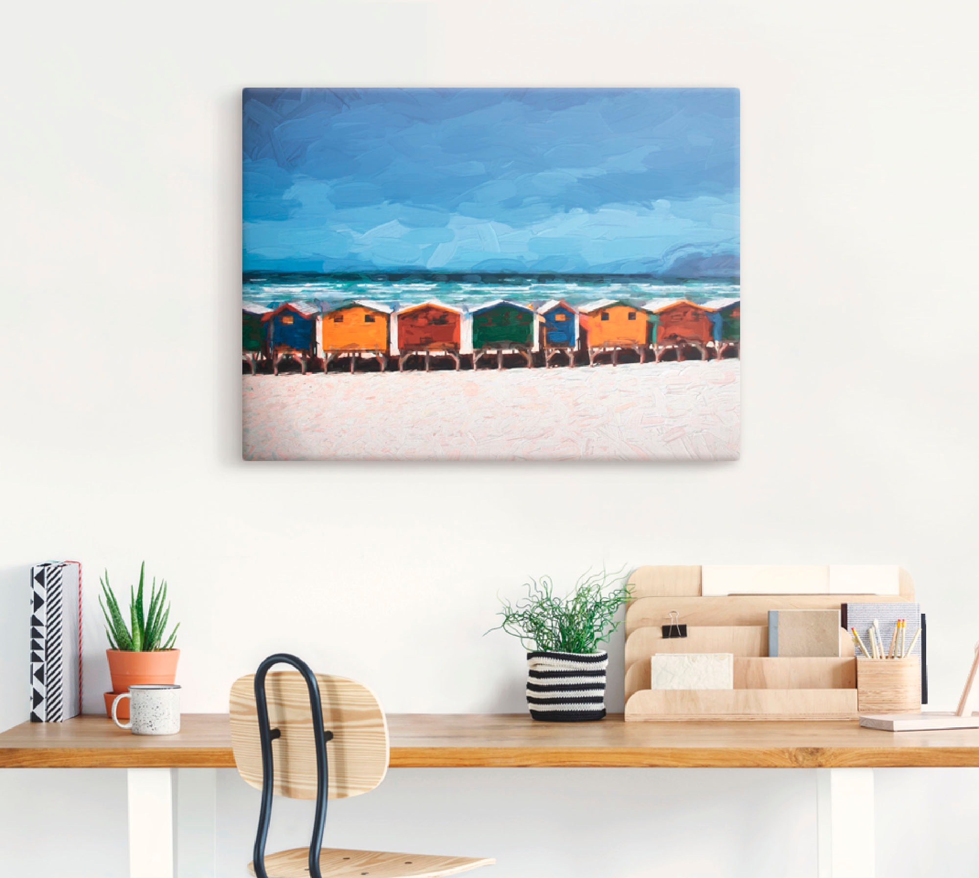 Artland Wandbild »Häuser am als Poster bestellen Meer«, (1 Größen St.), Wandaufkleber oder BAUR Strand, versch. | in Leinwandbild