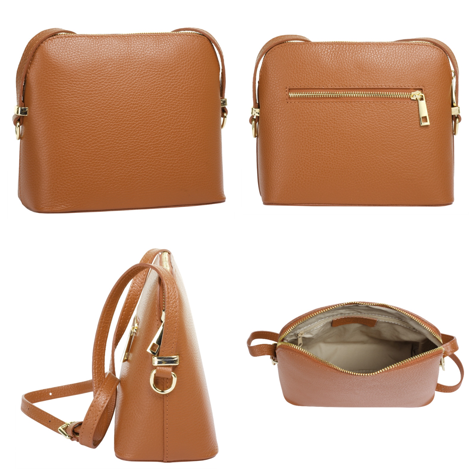 Cluty Umhängetasche, echt Leder, Made in Italy