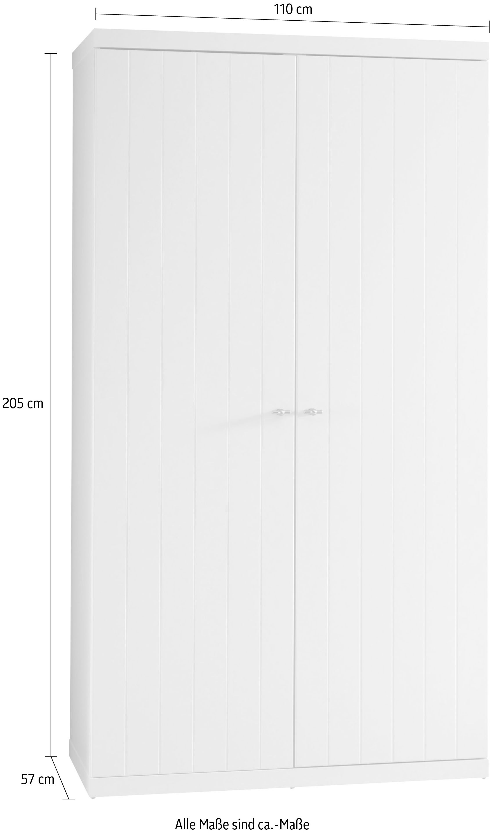 Vipack Kleiderschrank, (Made in Europe), Kleiderschrank mit 2 Türen, Hängemöglichkeit und Wäschefächern