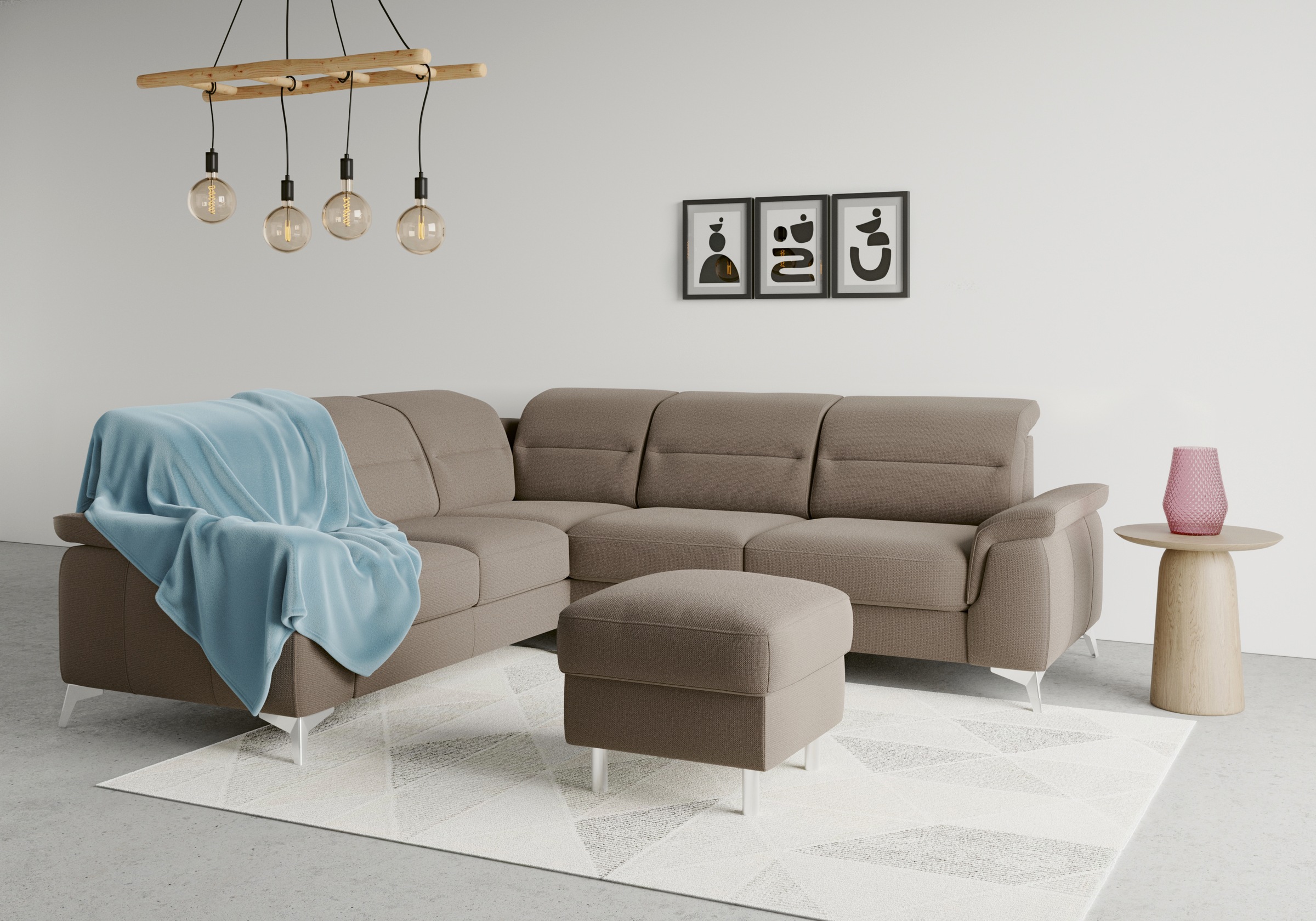 sit&more Ecksofa "Sinatra L-Form" optional mit Kopfteilverstellung und Armteilfunktion