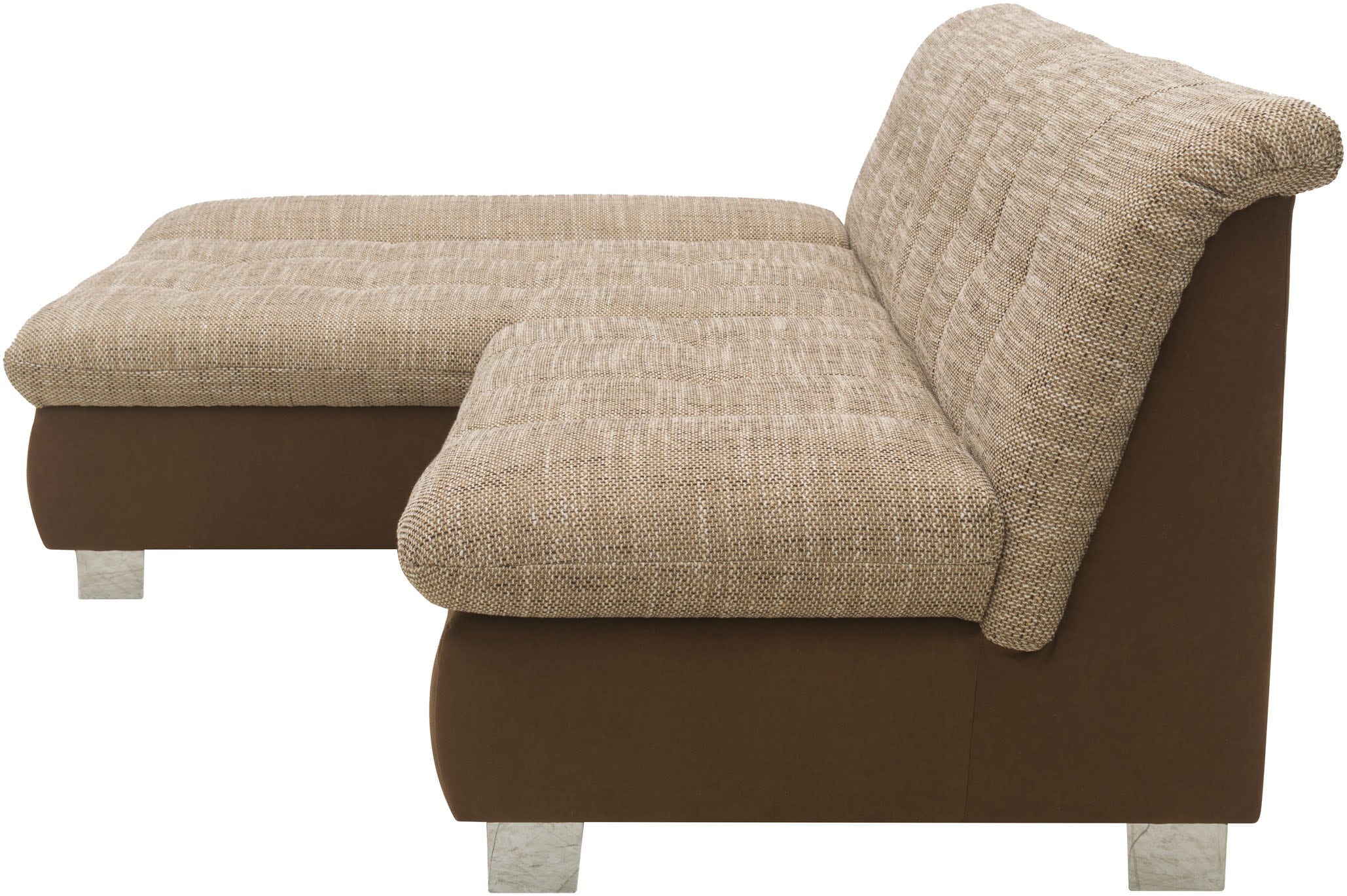 DOMO collection Ecksofa »100031 kompakte Stellmaße, komfortabel und bequem, L-Form« wahlweise mit Bettfunktion und Armteilverstellung. Breite 234 cm