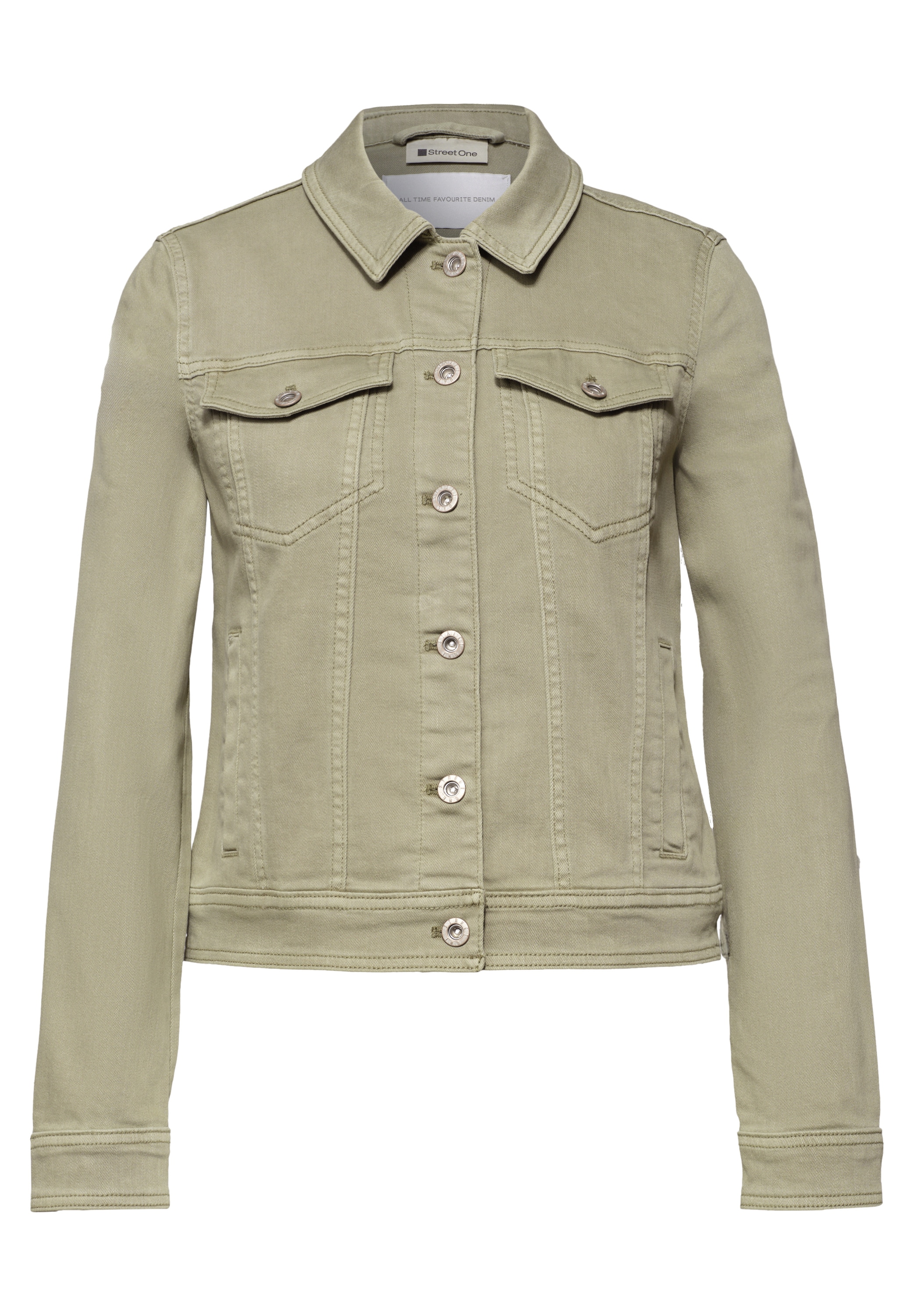 STREET ONE Jeansjacke ohne Kapuze aus Baumwolle mit Stretchanteil
