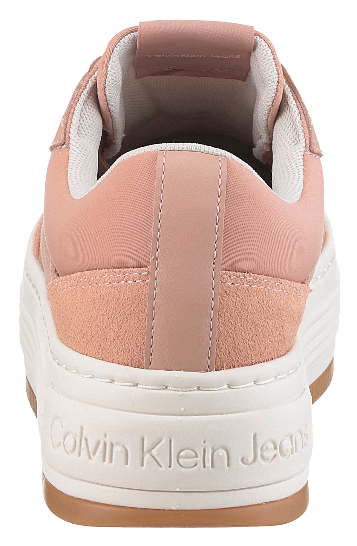 Calvin Klein Jeans Plateausneaker »BOLD FLATF LOW MIX MG MEDIA«, Schnürschuh, Freizeitschuh, Halbschuh mit seitlichem Logo