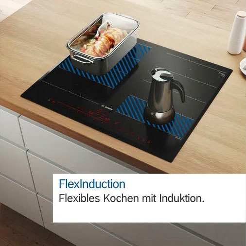 BOSCH Flex-Induktions-Herd-Set »HEA578BS1«, mit Teleskopauszug nachrüstbar, Pyrolyse-Selbstreinigung