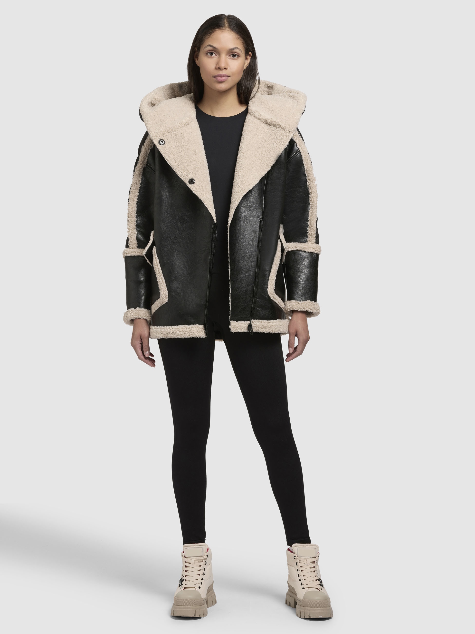 khujo Lederimitatjacke »KATY«, mit Kapuze