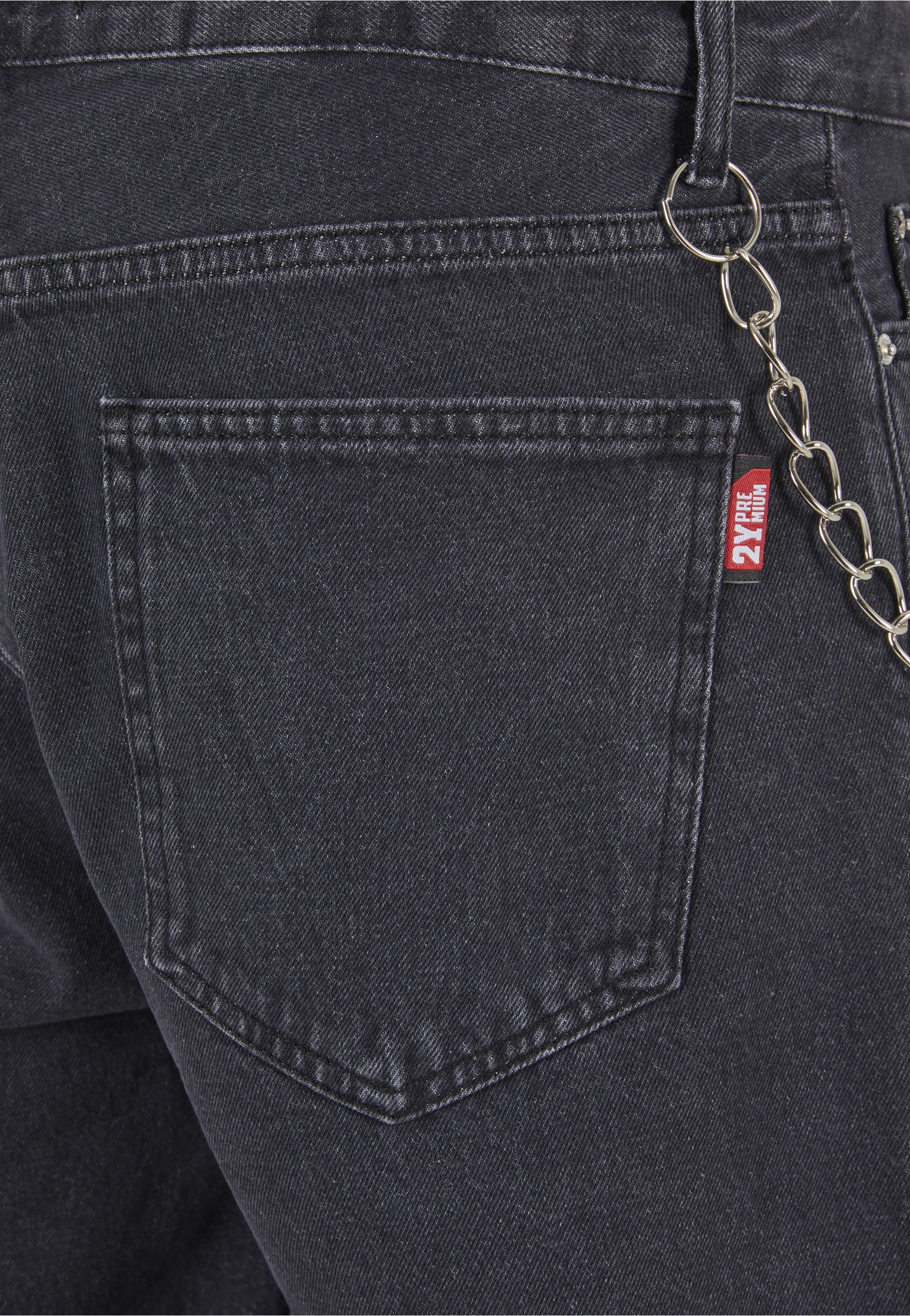 Shorts 2Y PREMIUM "2Y Premium Herren 2Y Jeans Shorts", Herren, Gr. 33, Normalgrößen, anthrazit, 97% Baumwolle, 3% Elasthan, unifarben, normal, Hosen Shorts 3
