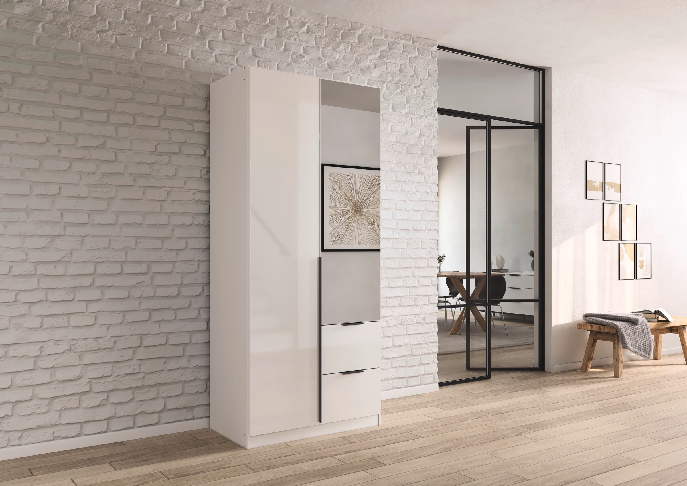 OTTO home Drehtürenschrank "Kleiderschrank Schrank Garderobe AGORDO mit Dek günstig online kaufen